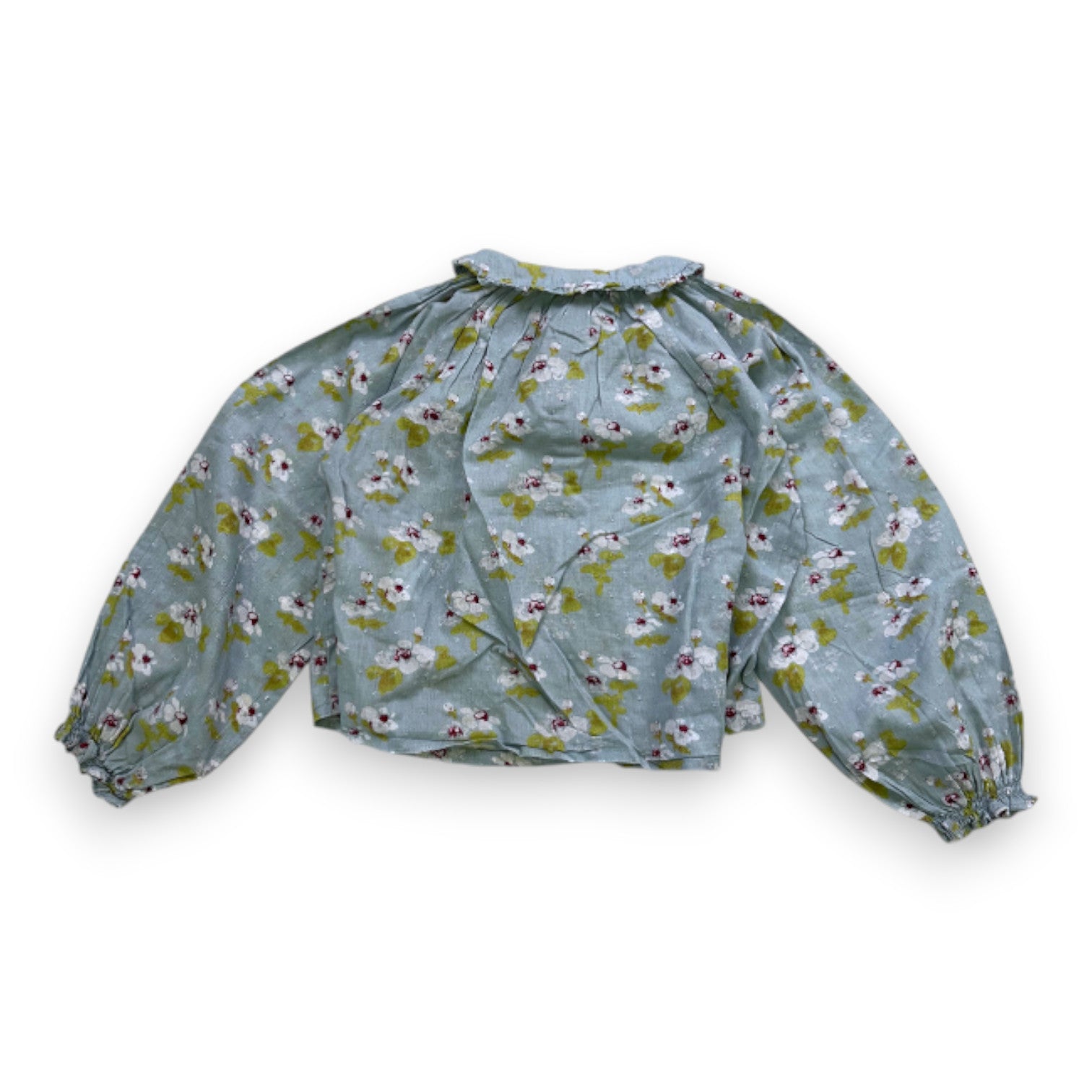 BONTON - Blouse bleue à fleurs à manches longues - 4 ans