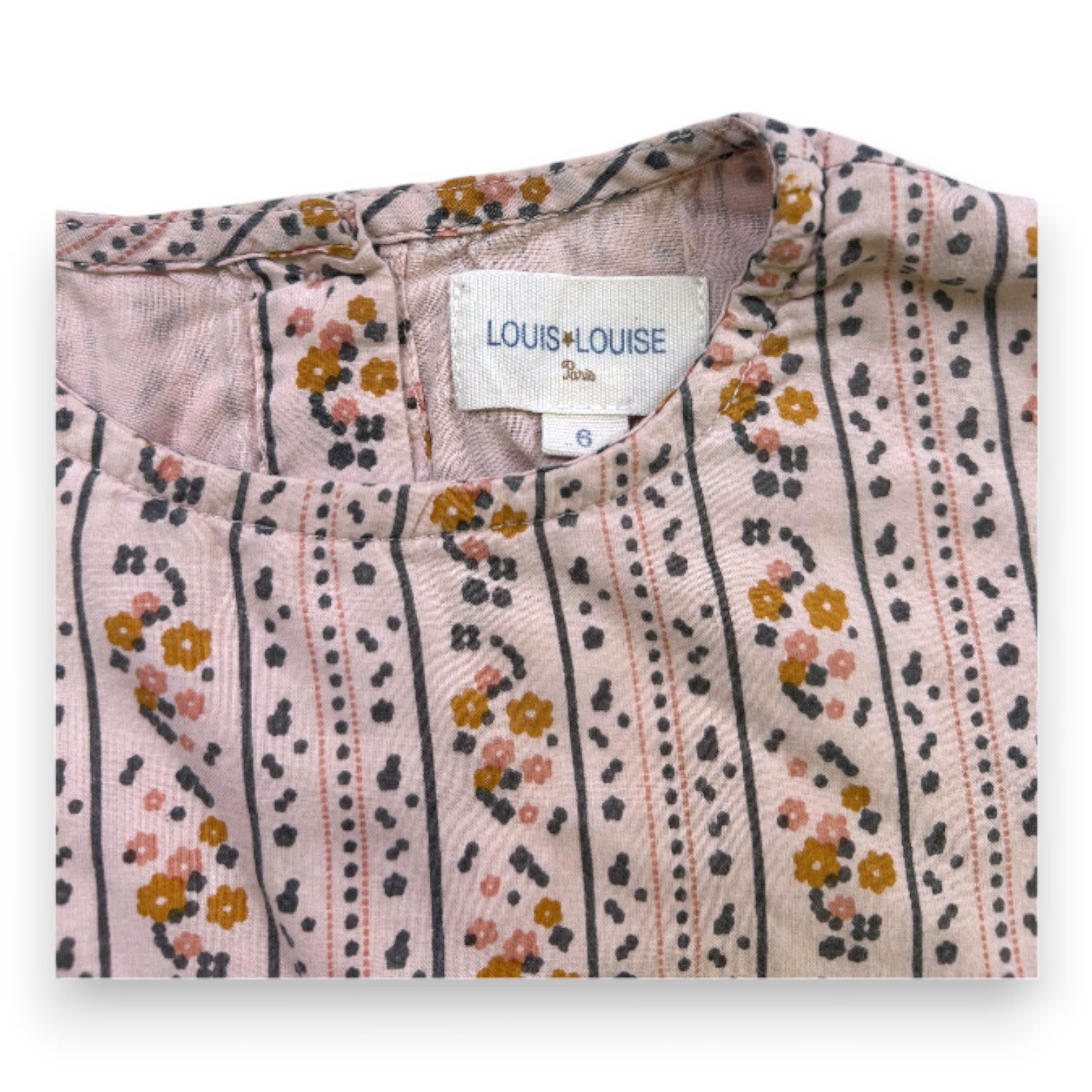 LOUIS LOUISE - Blouse à manches courtes rose à fleurs - 6 ans