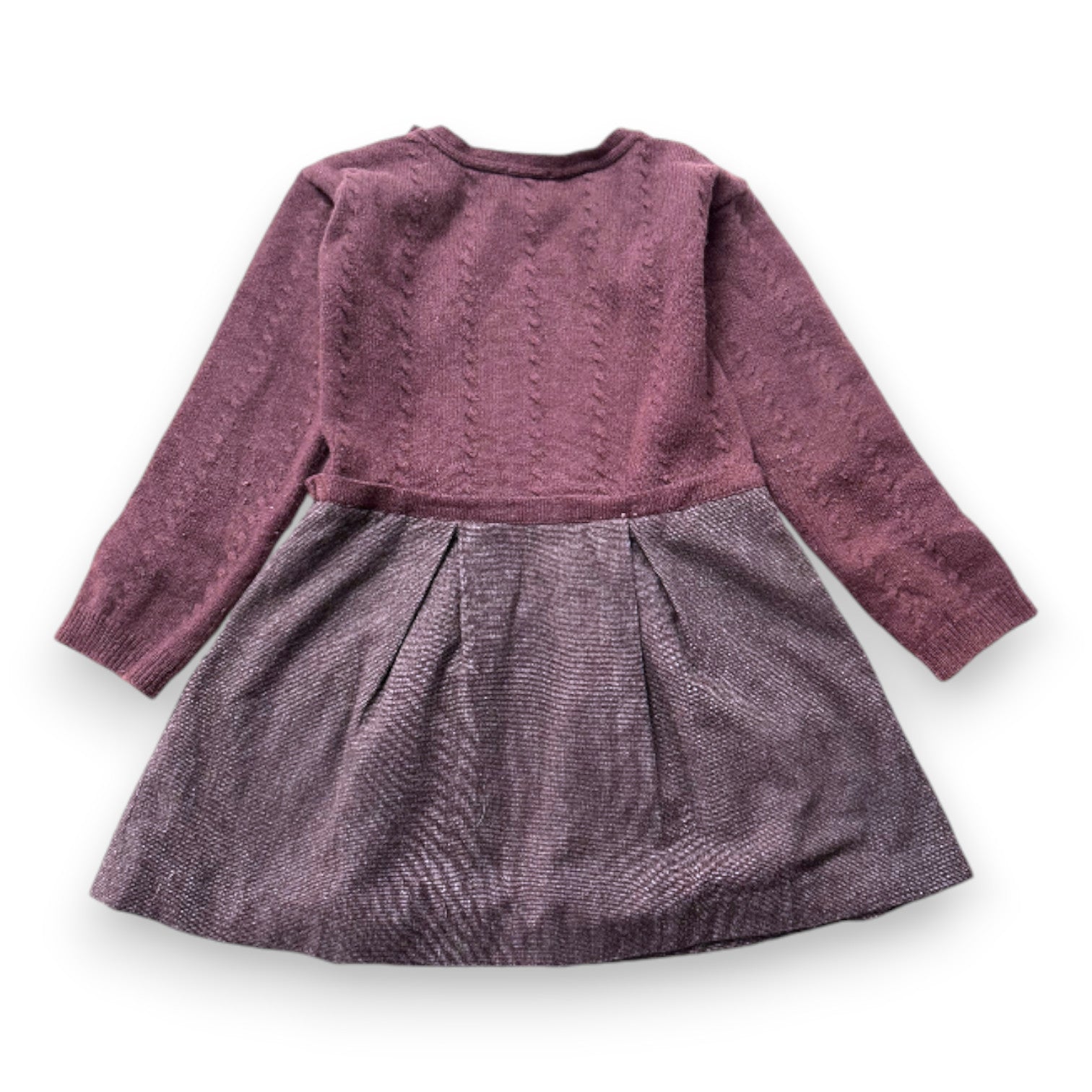 JACADI - Robe marron en laine effet pull et jupe - 8 ans