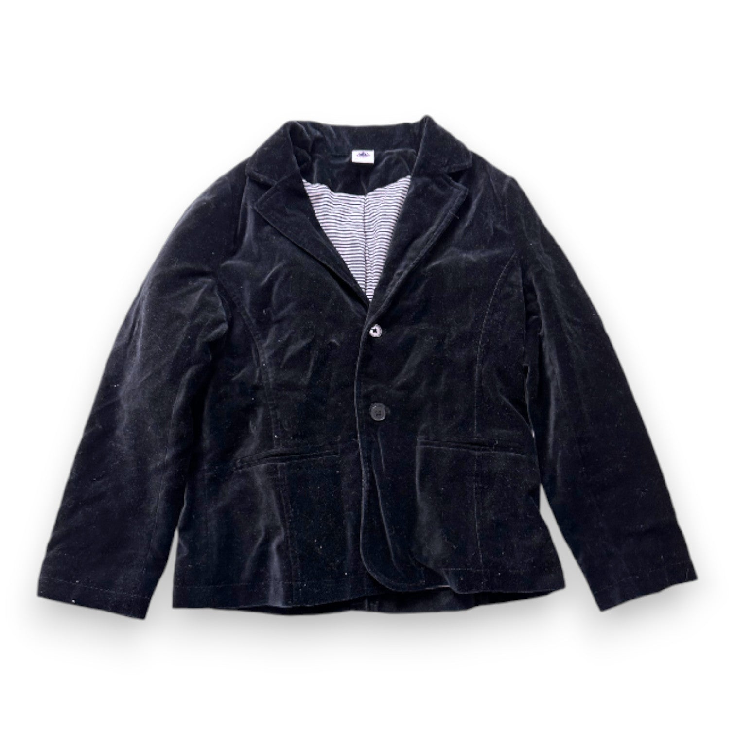 PETIT BATEAU - Veste blazer en velours noir - 8 ans