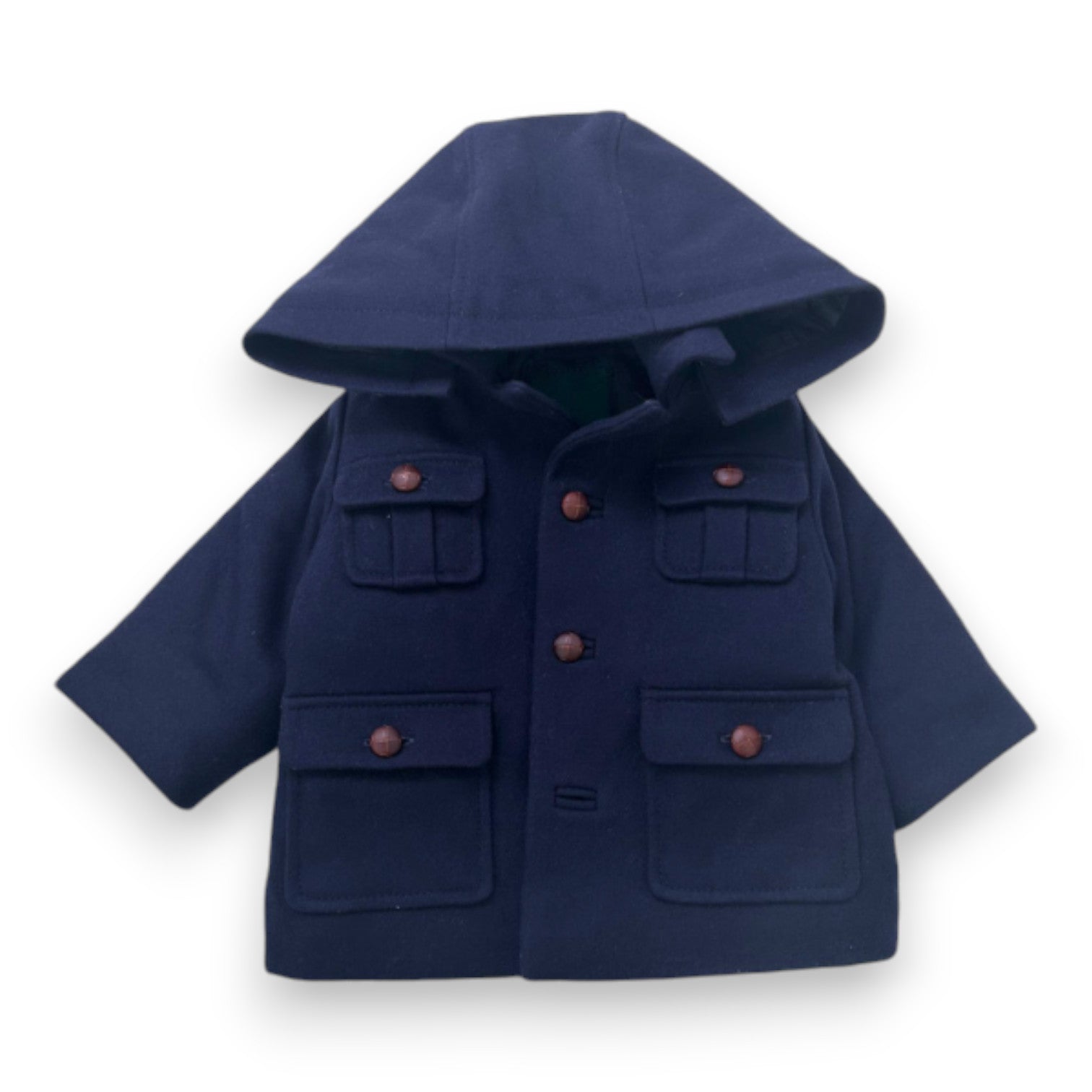 JACADI - Manteau bleu marine en laine - 6 mois