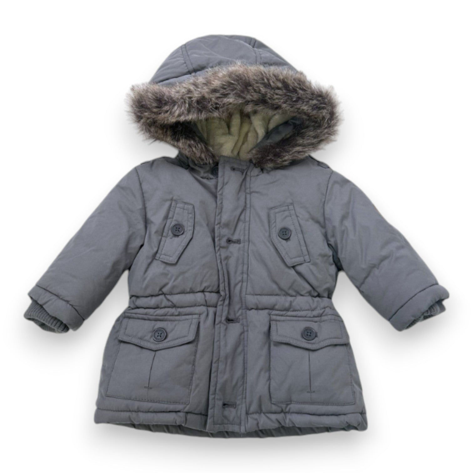 JACADI - Parka grise et doublure fourrure - 6 mois