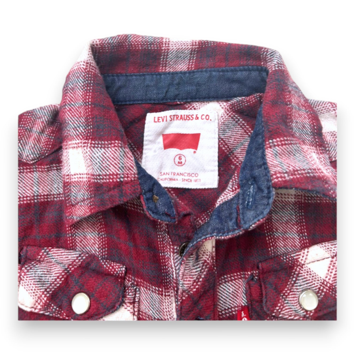 LEVI'S - Chemise rouge à carreaux - 6 mois