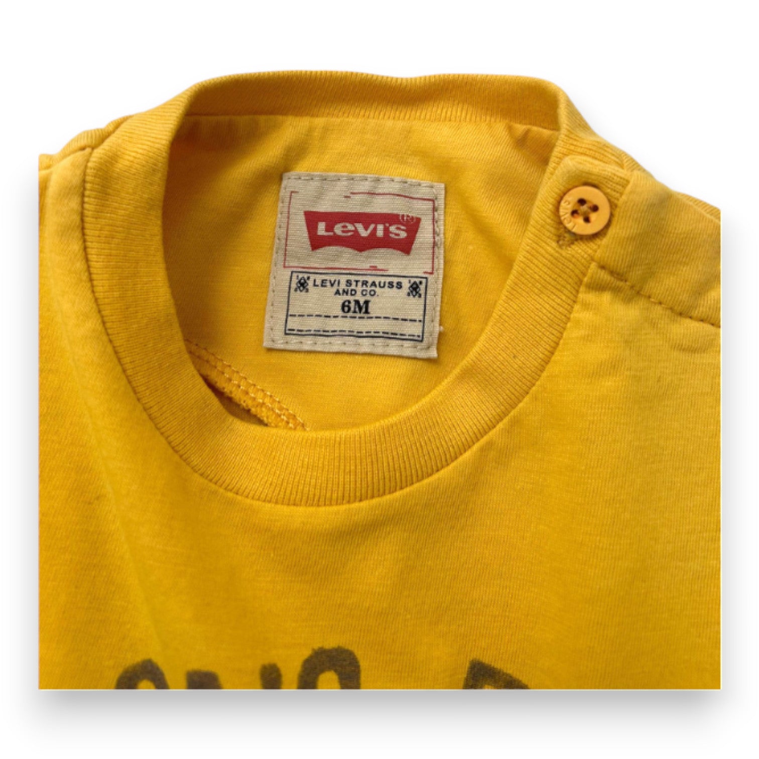 LEVI'S - T-shirt à manches courtes jaune avec imprimé - 6 mois