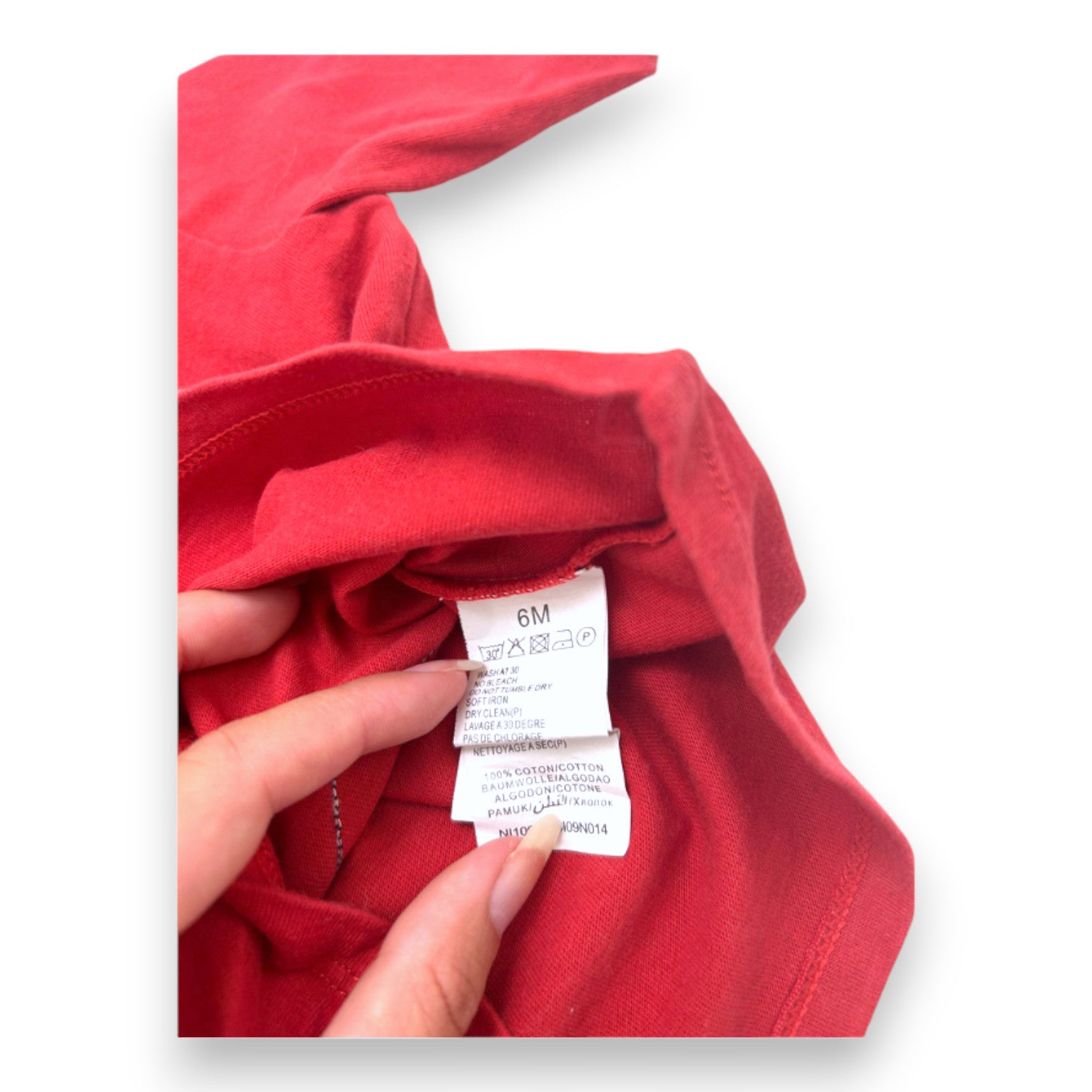 LEVI'S - T-shirt à manches longues rouge avec imprimé - 6 mois