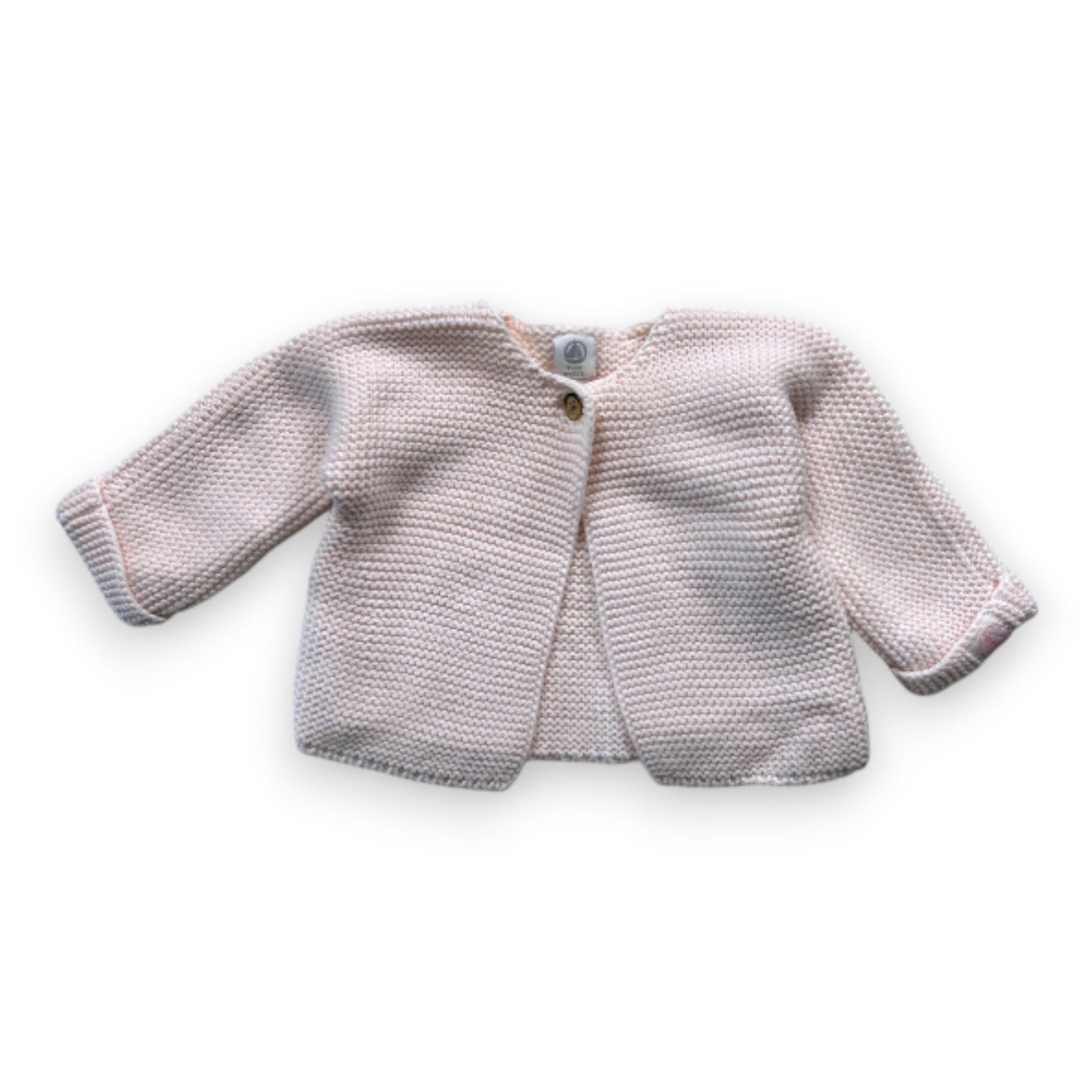 PETIT BATEAU - Cardigan rose effet tricot - 1 mois