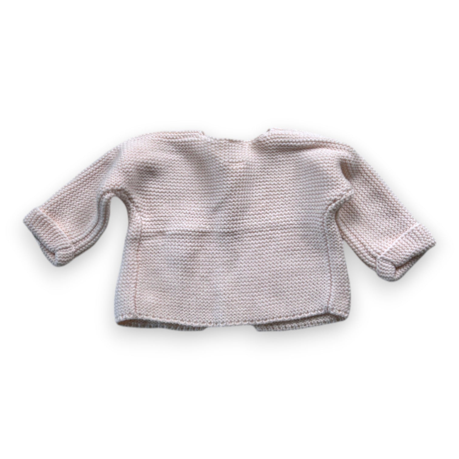 PETIT BATEAU - Cardigan rose effet tricot - 1 mois