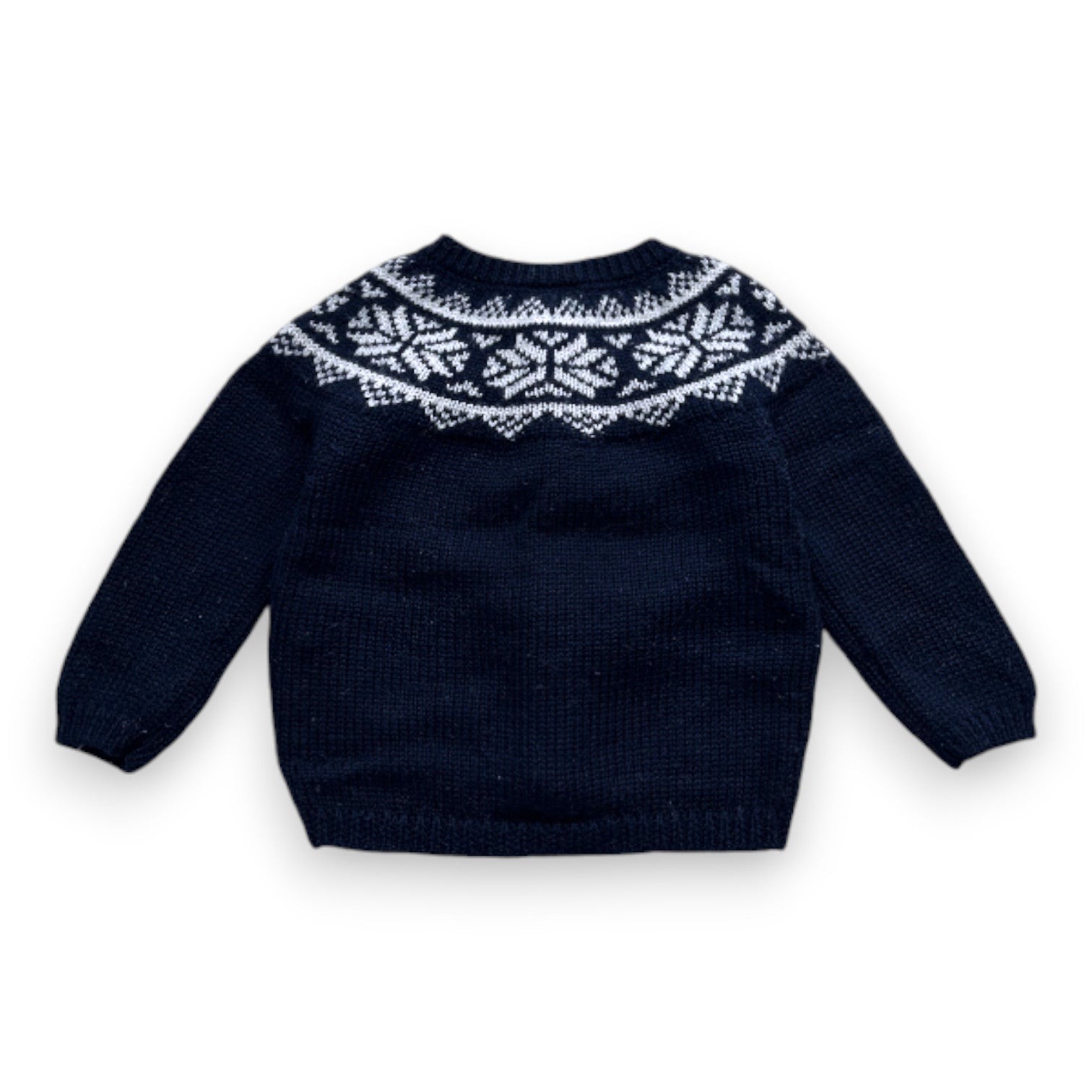 PETIT BATEAU - Cardigan bleu marine en laine - 12 mois