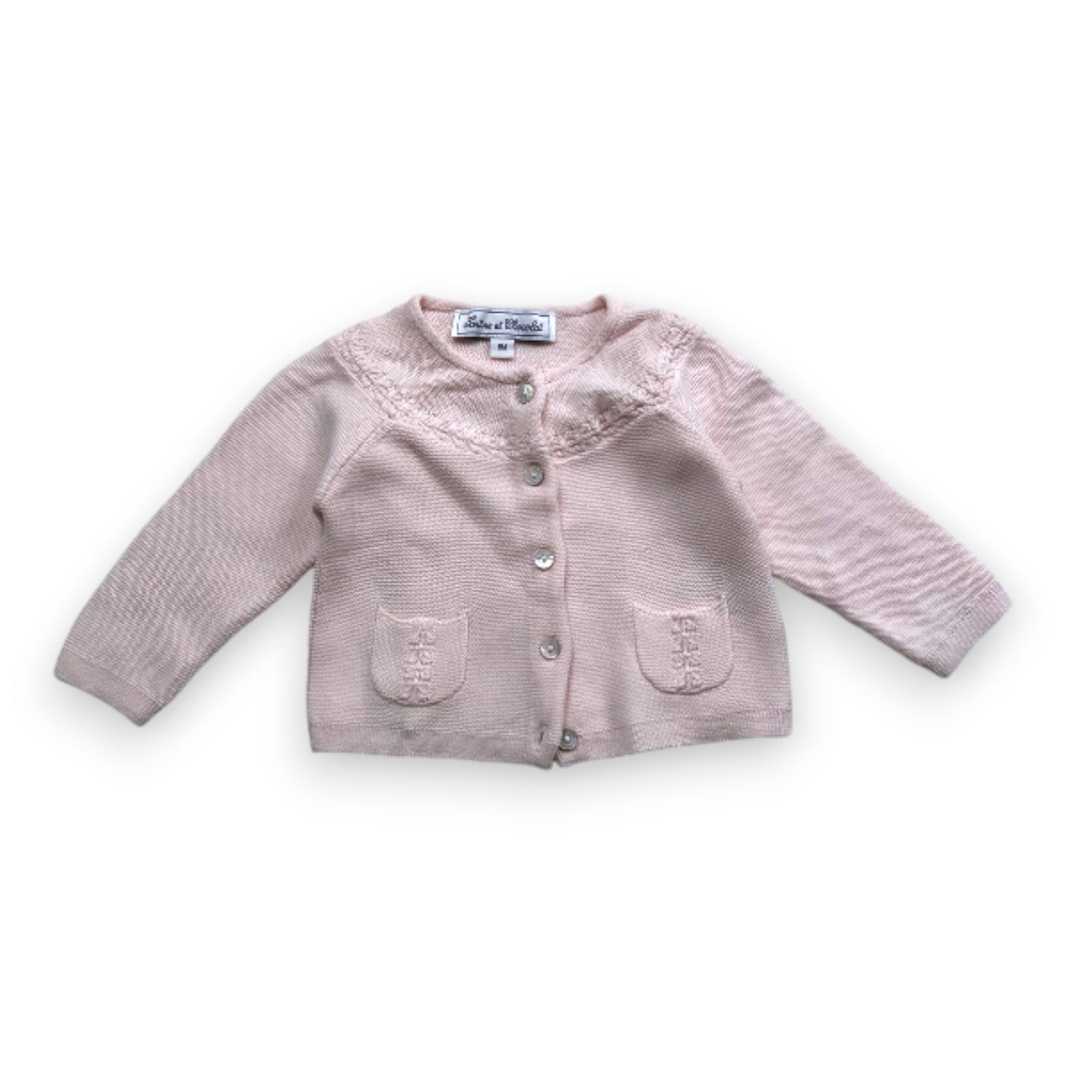 TRATINE & CHOCOLAT - cardigan rose - 6 mois