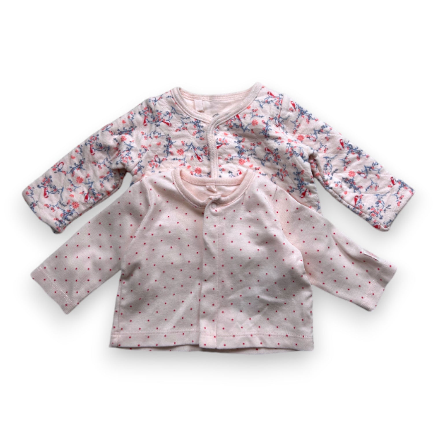 PETIT BATEAU - Lot de 2 cardigans roses - 1 mois