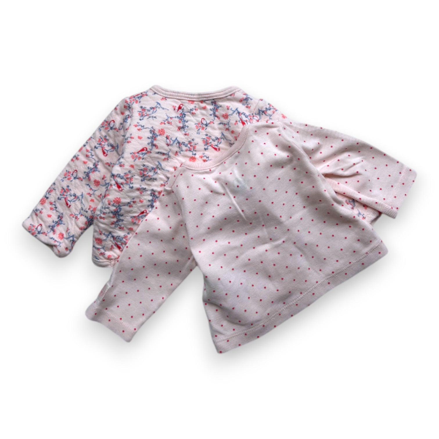 PETIT BATEAU - Lot de 2 cardigans roses - 1 mois