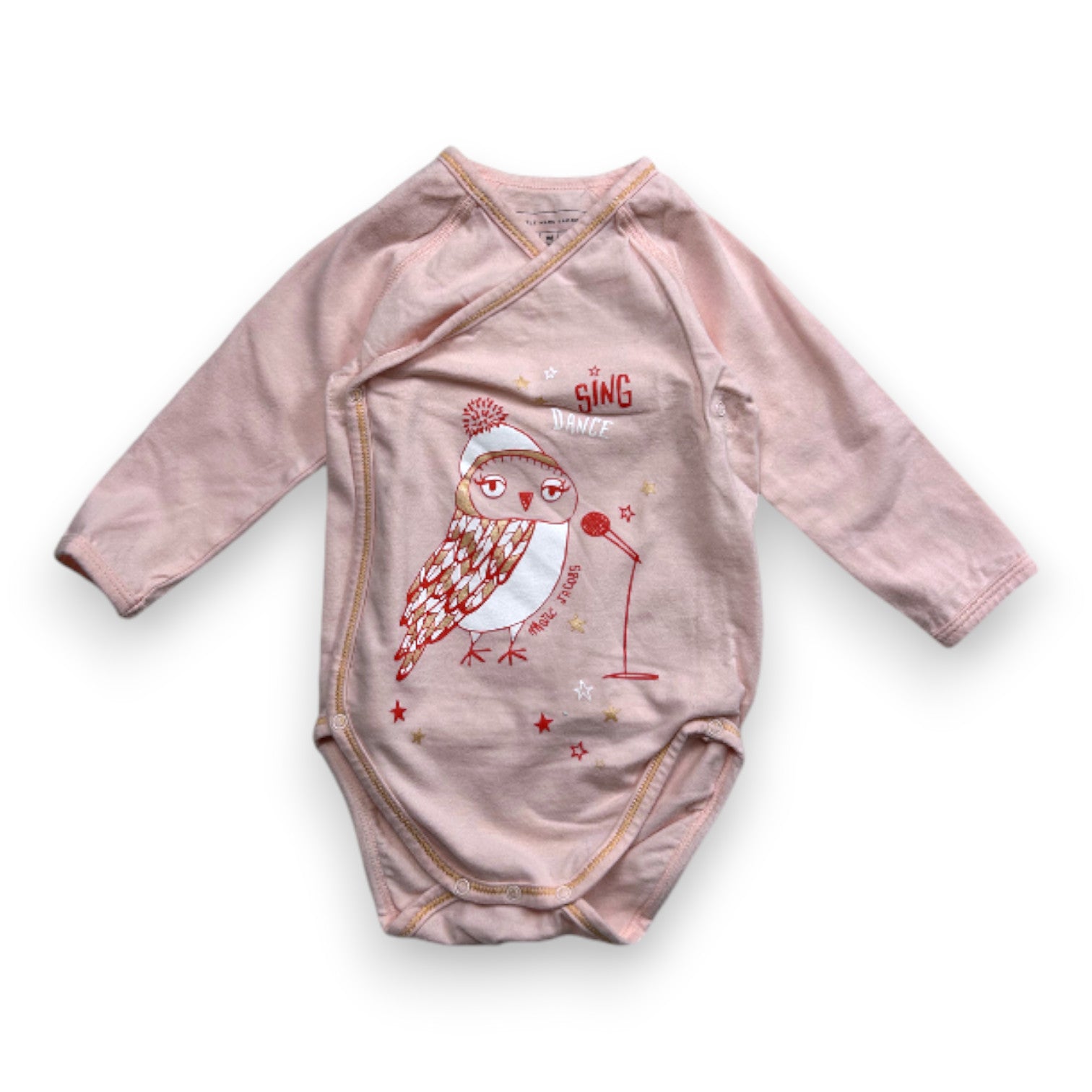 LITTLE MARC JACOBS - Body rose à manches longues avec impriés - 9 mois