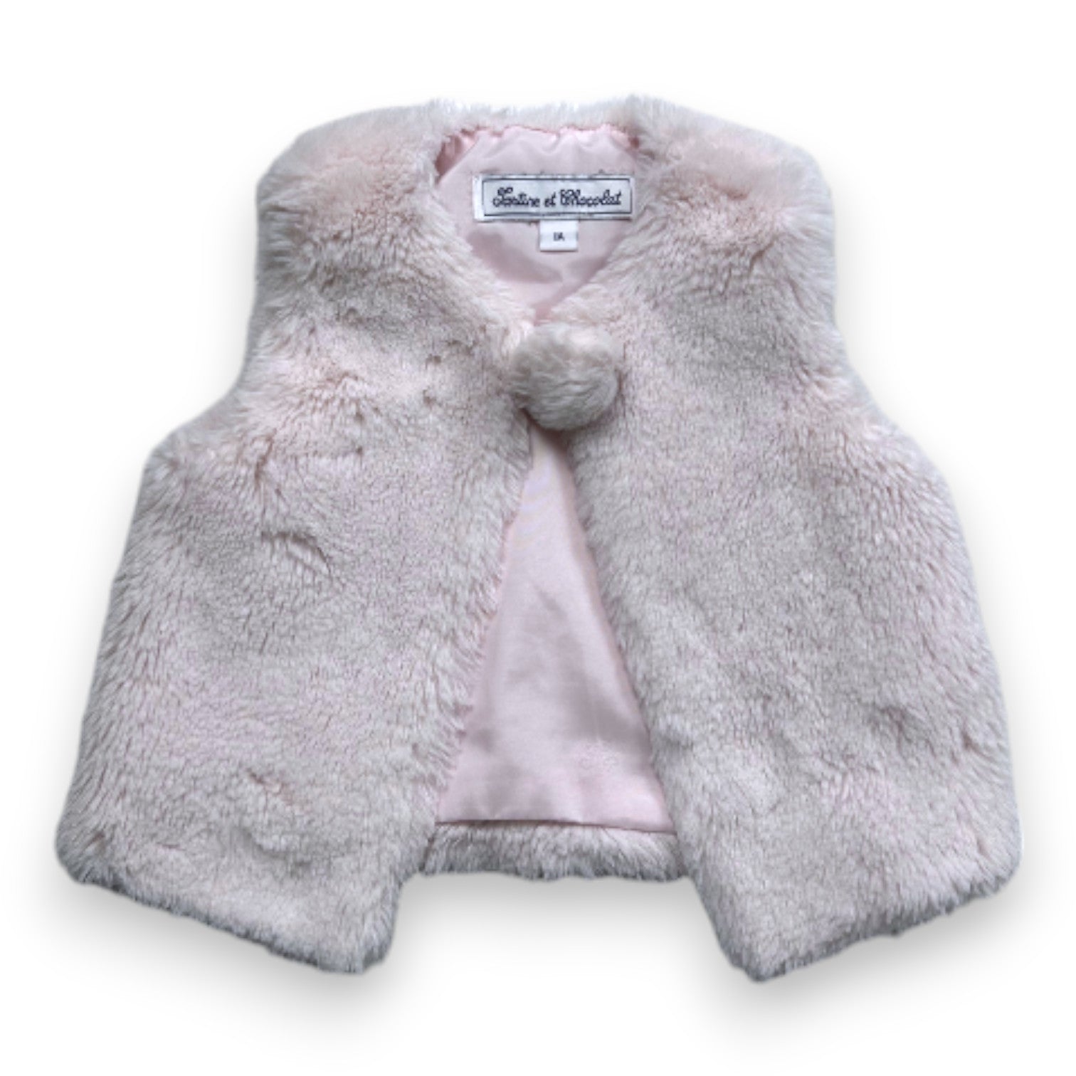 TARTINE & CHOCOLAT - Gilet sans manches en fausse fourrure rose - 12 mois