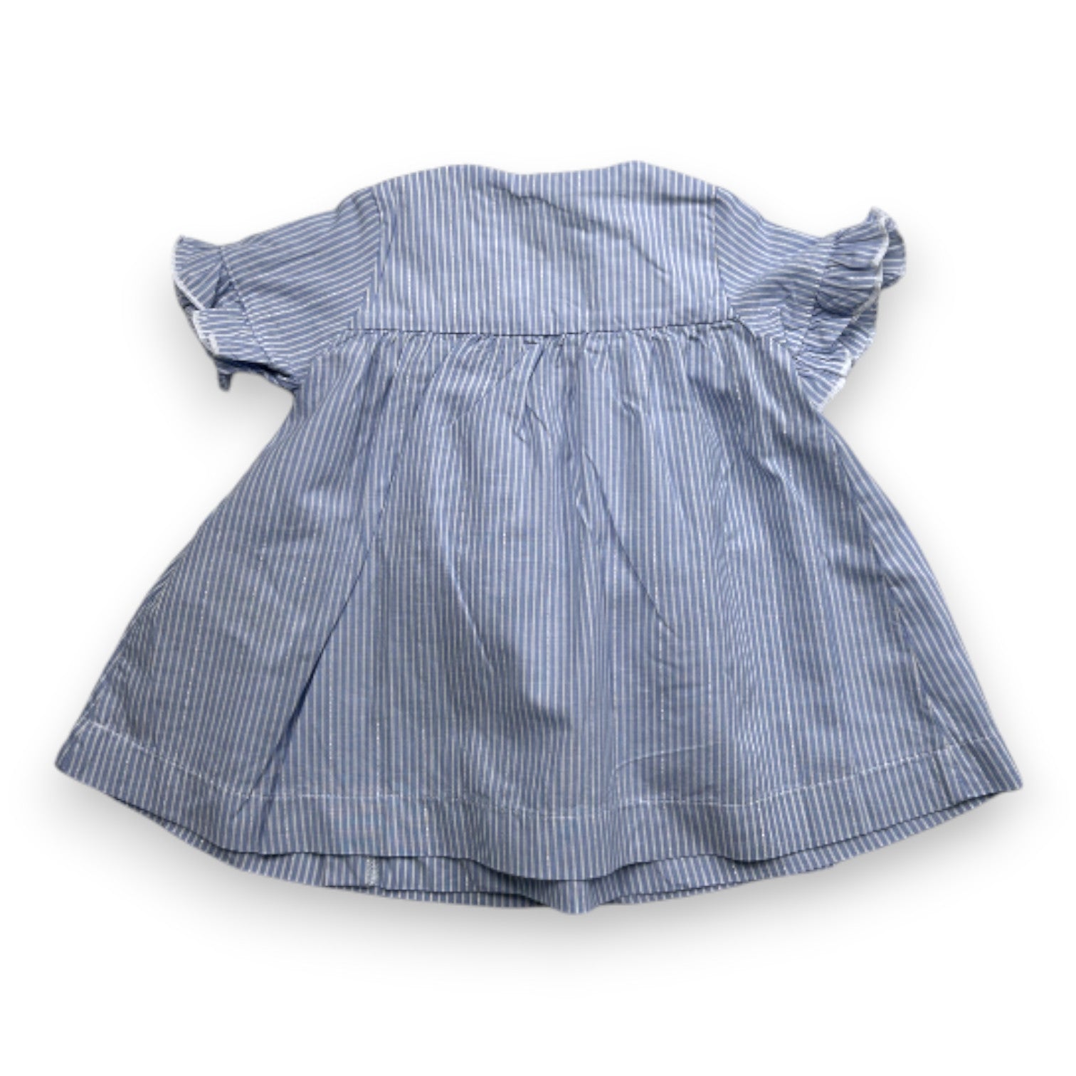 PETIT BATEAU - Robe bleue à rayues - 3 mois