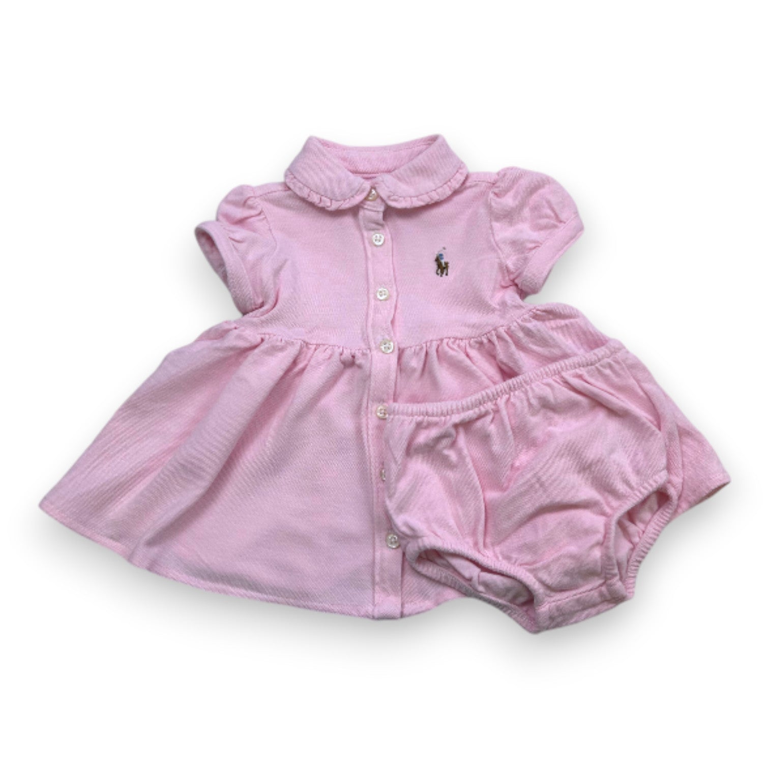 RALPH LAUREN - Ensemble robe et bloomer rose - 3 mois