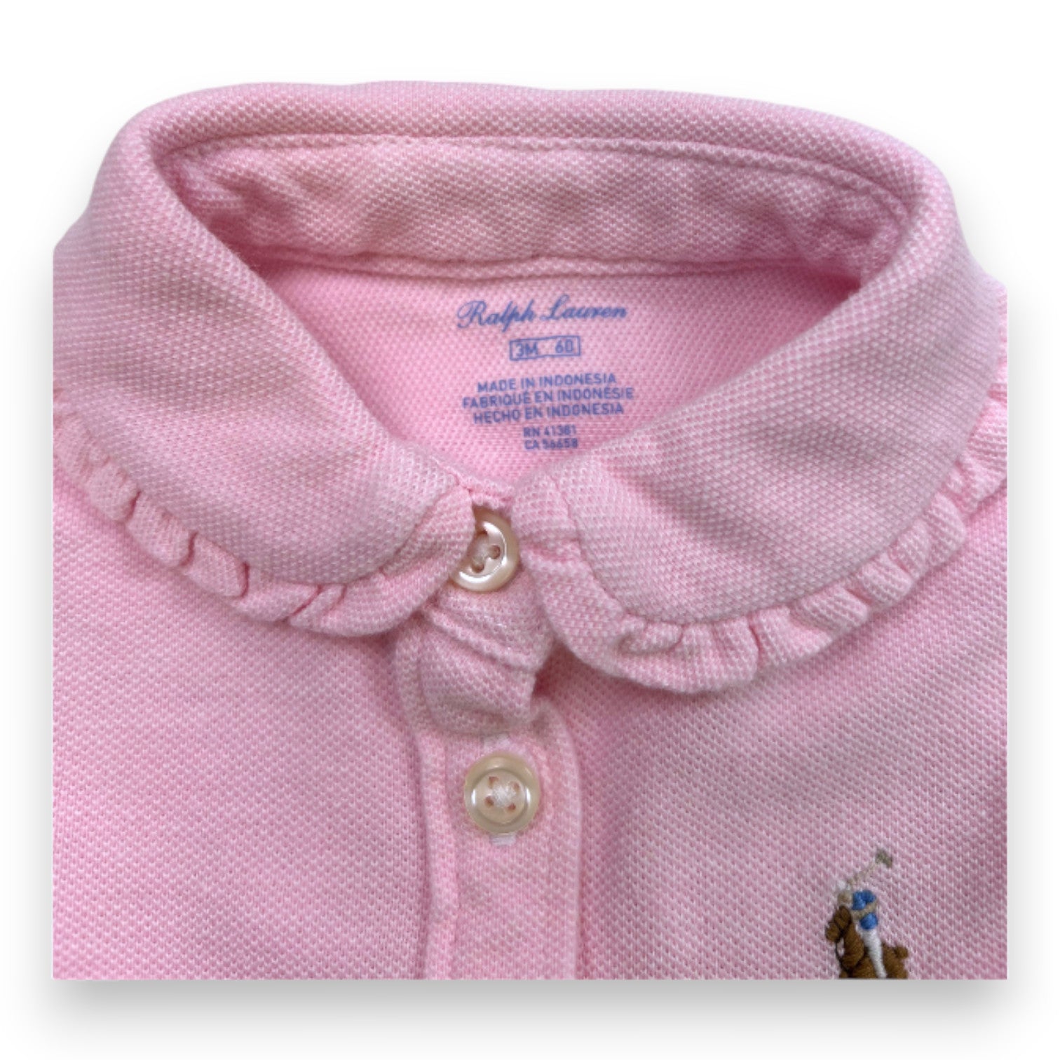 RALPH LAUREN - Ensemble robe et bloomer rose - 3 mois