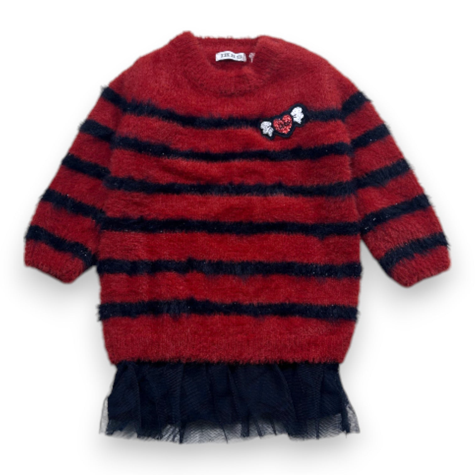 IKKS - Robe pull rouge et bleue à rayures - 6 mois