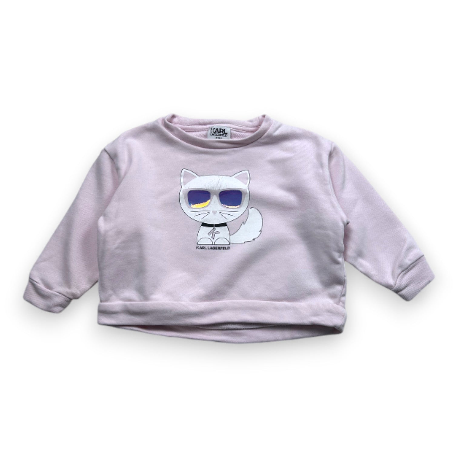 KARL LAGERFELD - Sweat rose avec imprimé - 2 ans