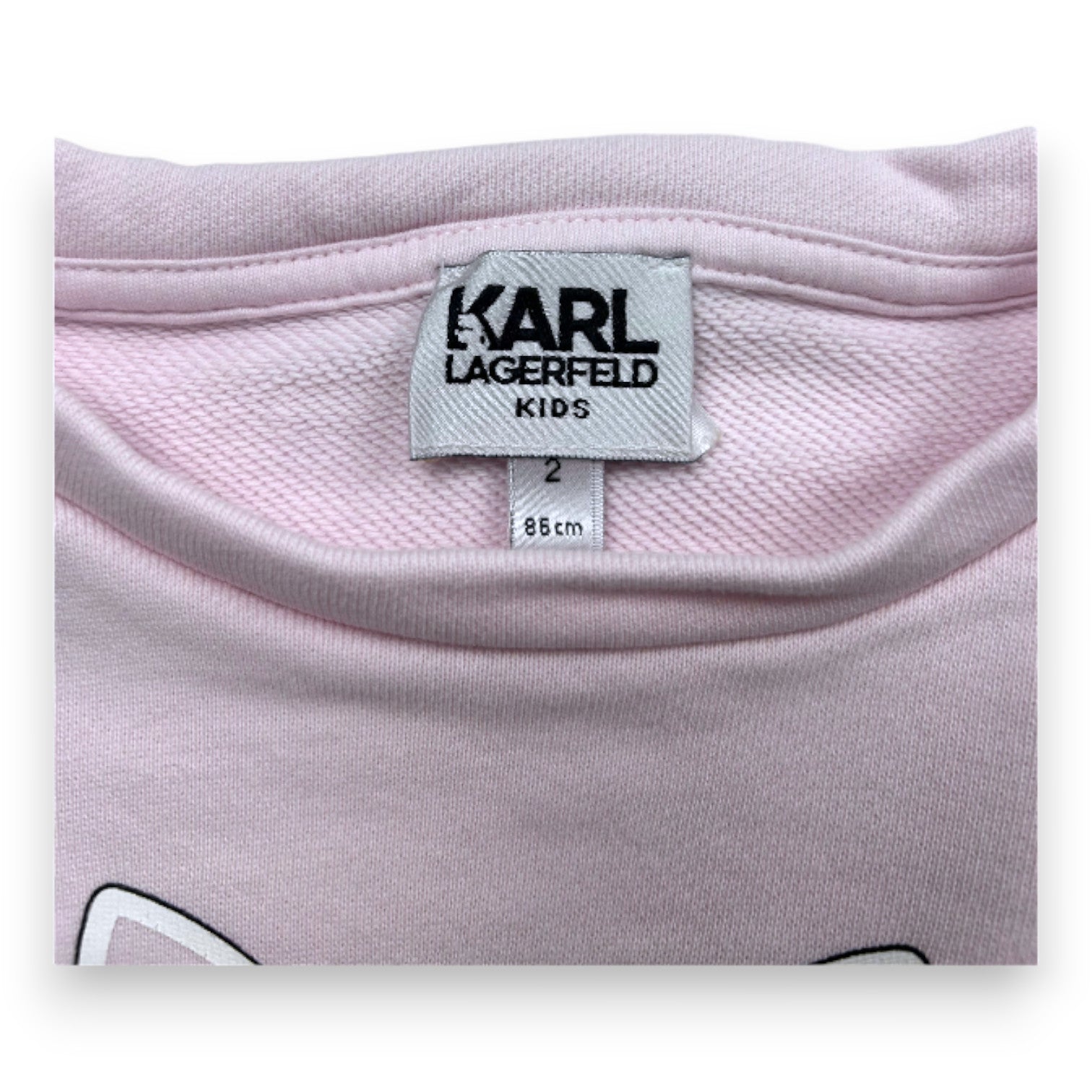 KARL LAGERFELD - Sweat rose avec imprimé - 2 ans