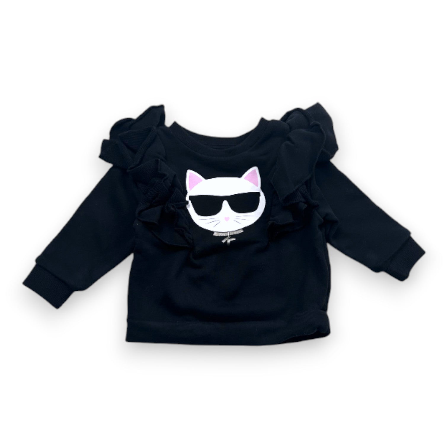 KARL LAGERFELD - Sweat noir avec imprimé - 2 ans