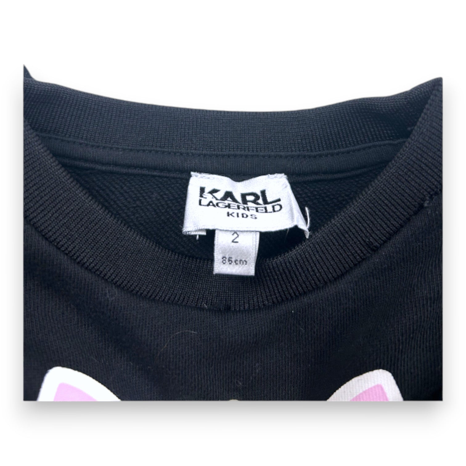 KARL LAGERFELD - Sweat noir avec imprimé - 2 ans