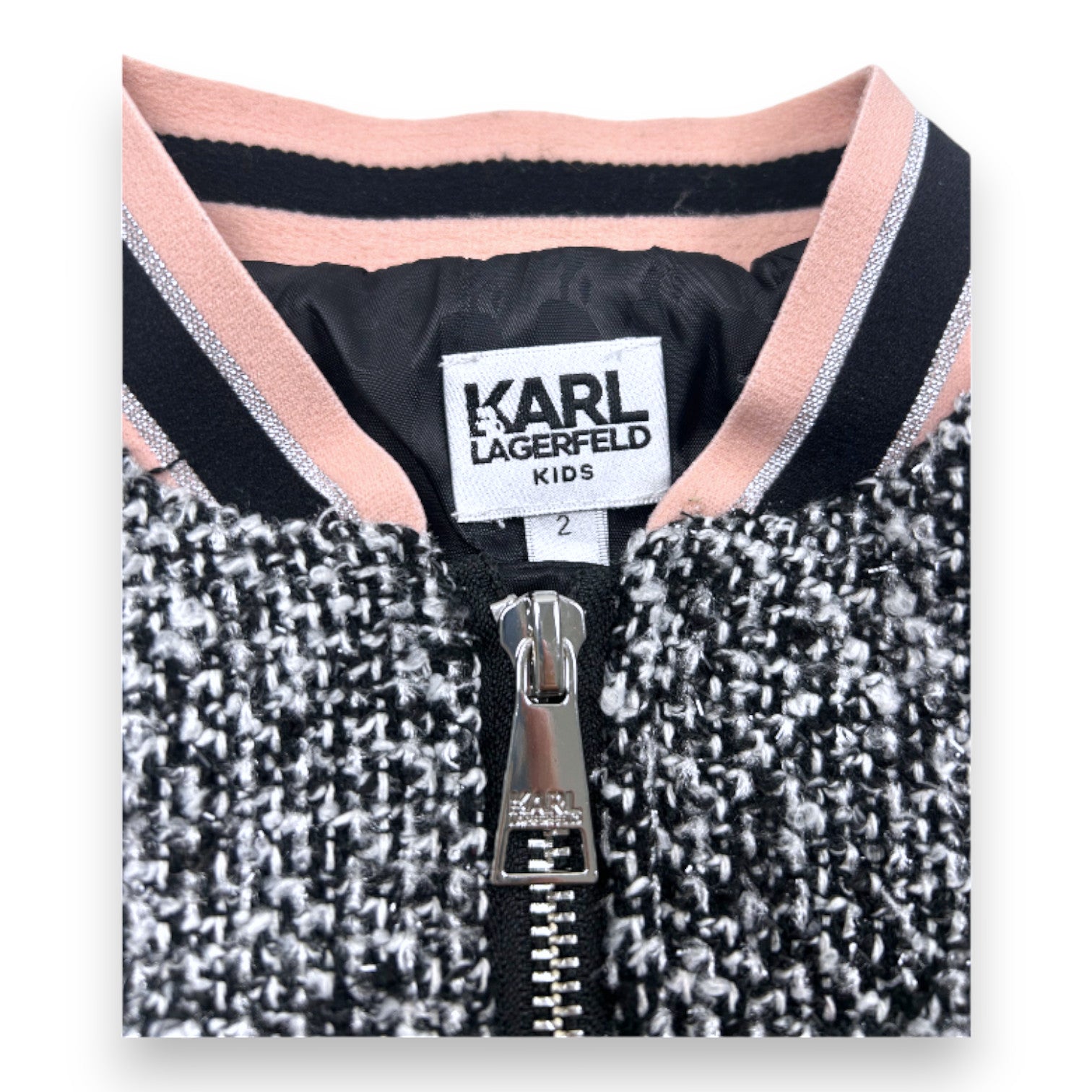 KARL LAGERFELD - Ensemble noir et rose gilet zippé et jupe - 2 ans