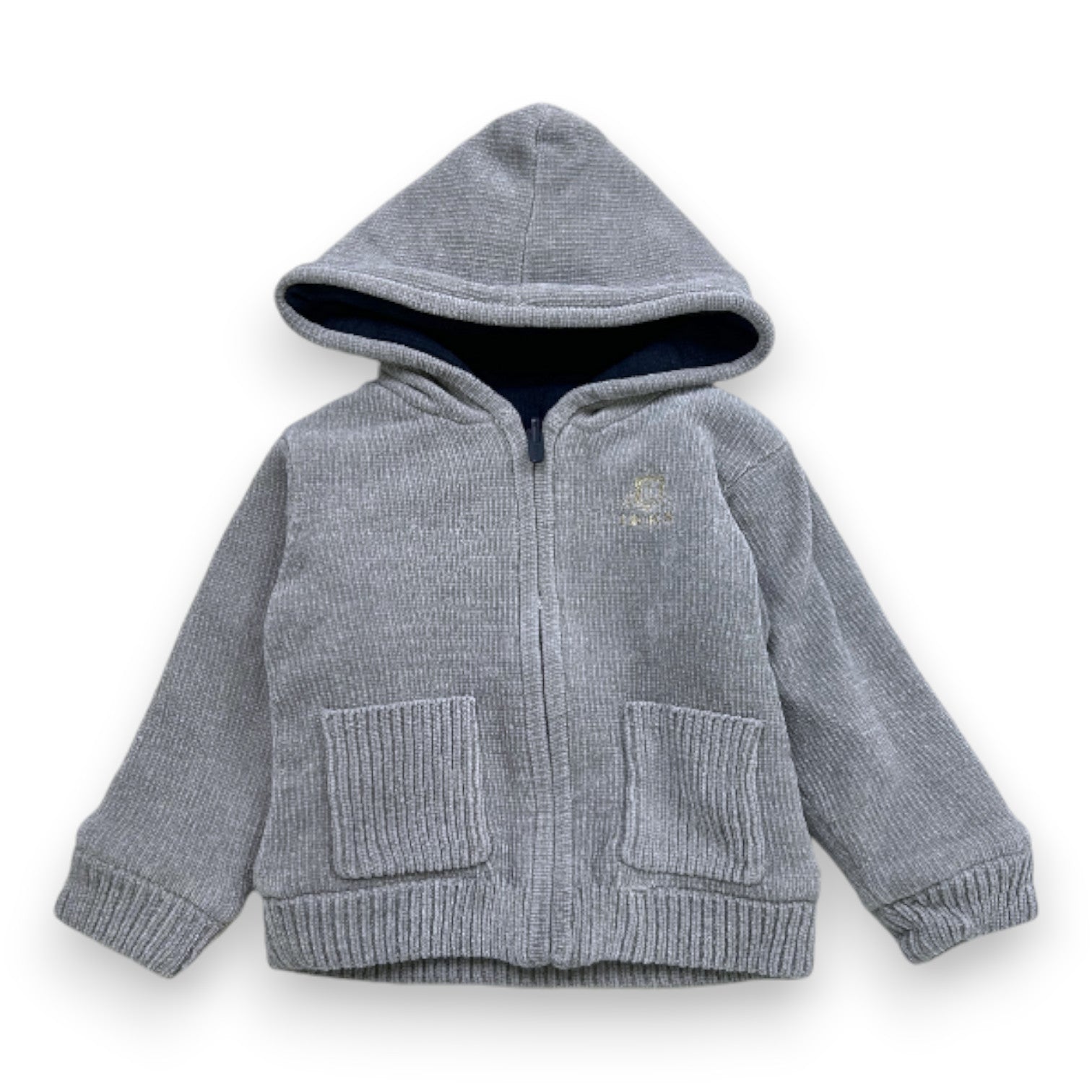 IKKS - Gilet zippé bleu et gris réversible - 3 ans