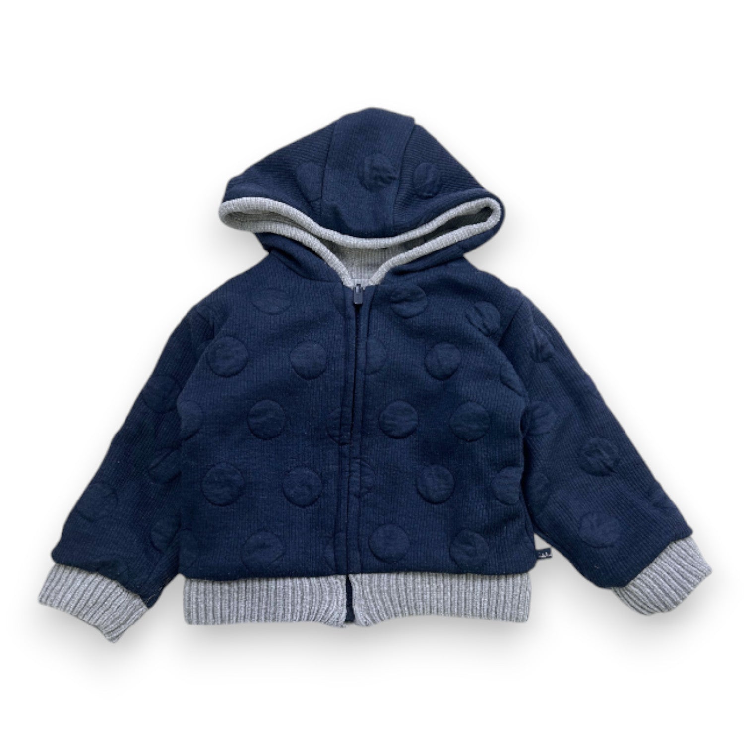 IKKS - Gilet zippé bleu et gris réversible - 3 ans