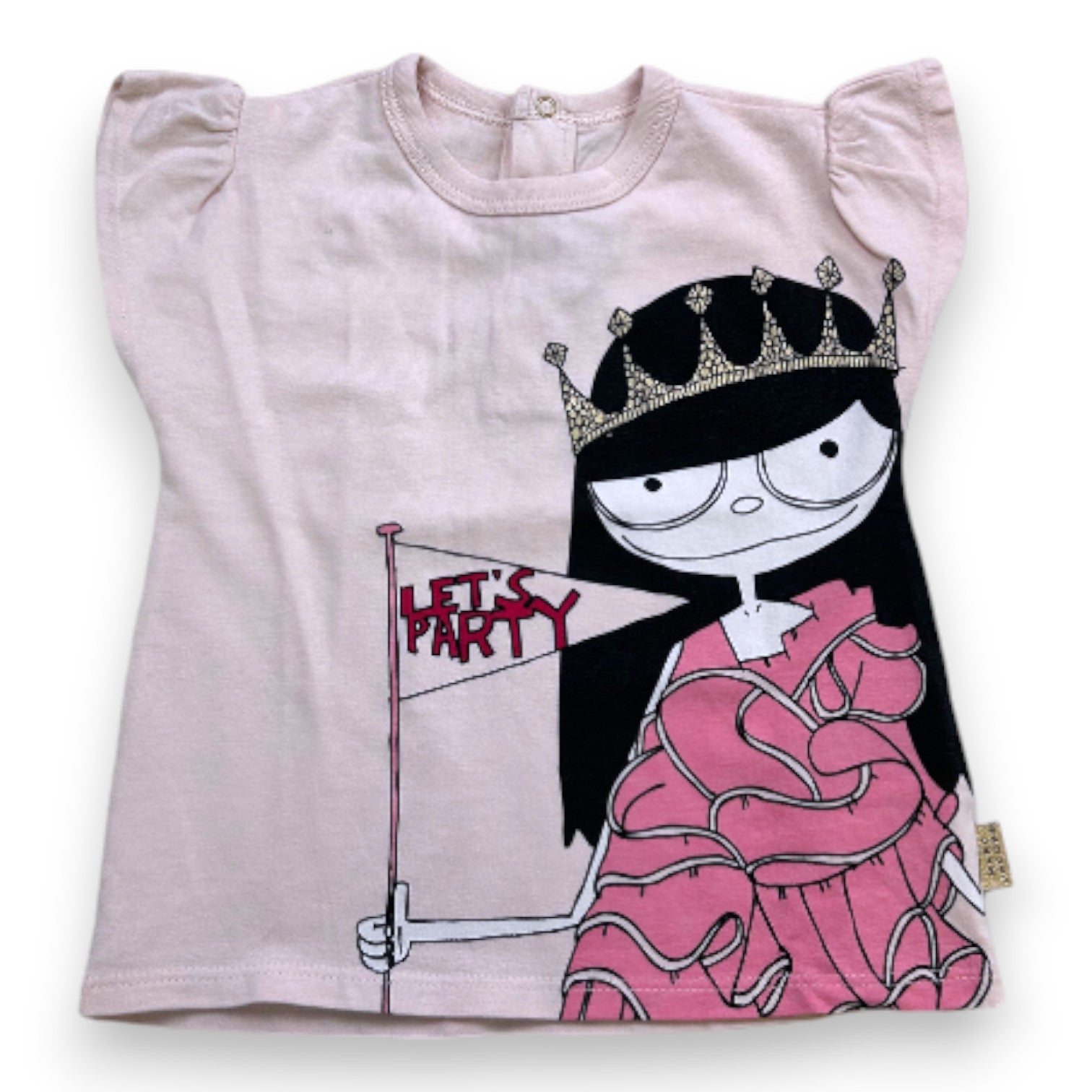 LITTLE MARC JACOBS - T-shirt rose à manches courtes avec imprimé - 18 mois