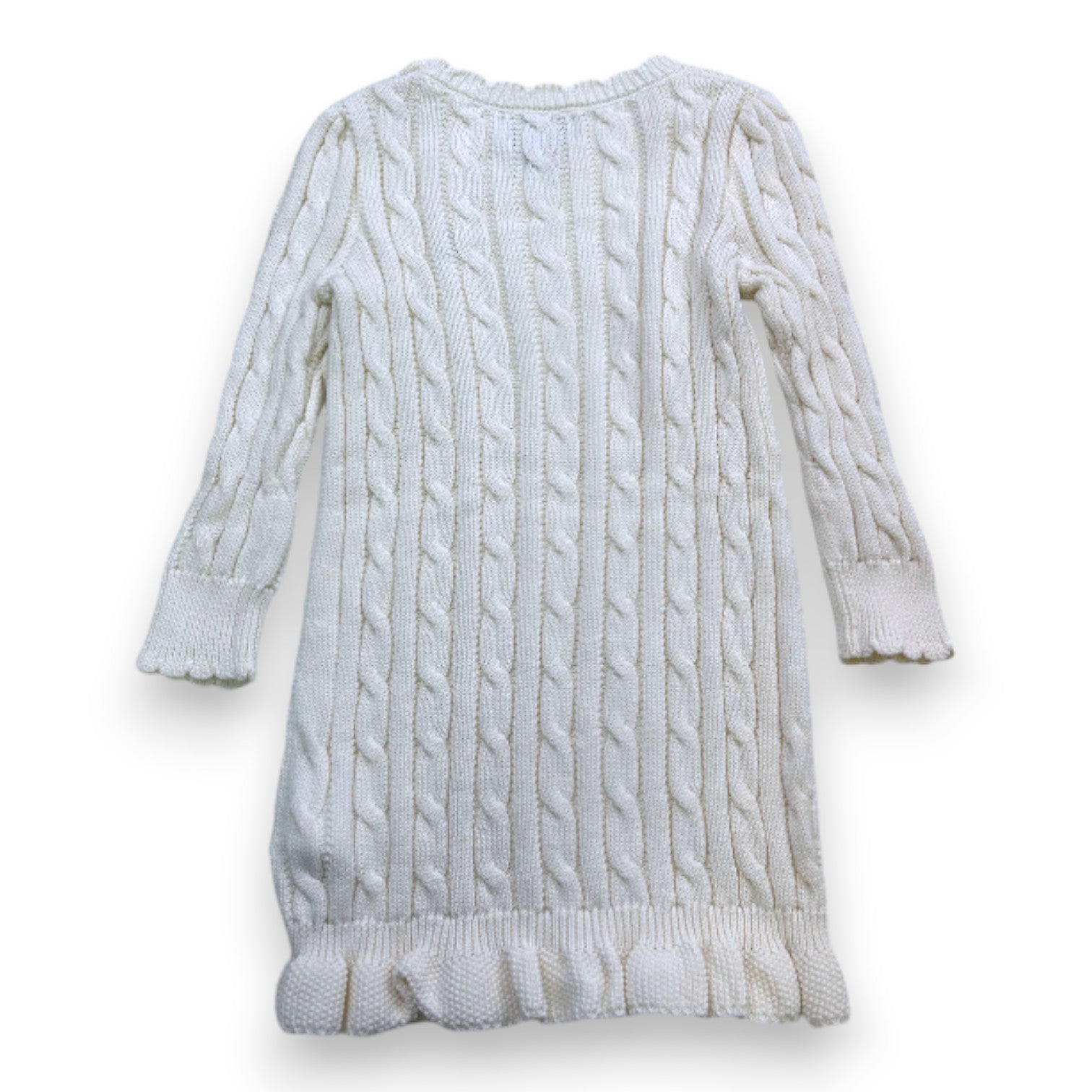 RALPH LAUREN - Robe blanche effet tricot - 2 ans