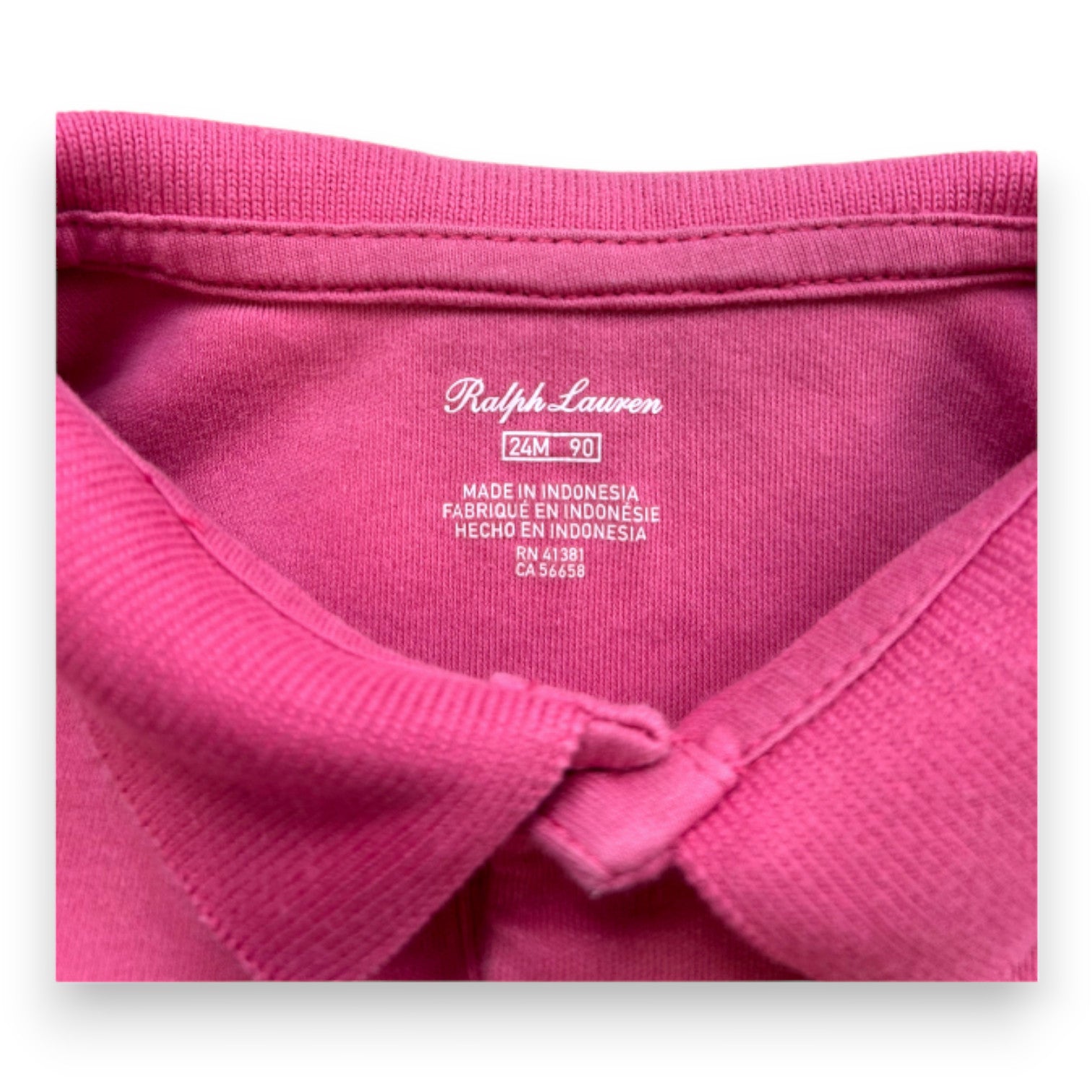 RALPH LAUREN - Robe rose à manches courtes - 2 ans