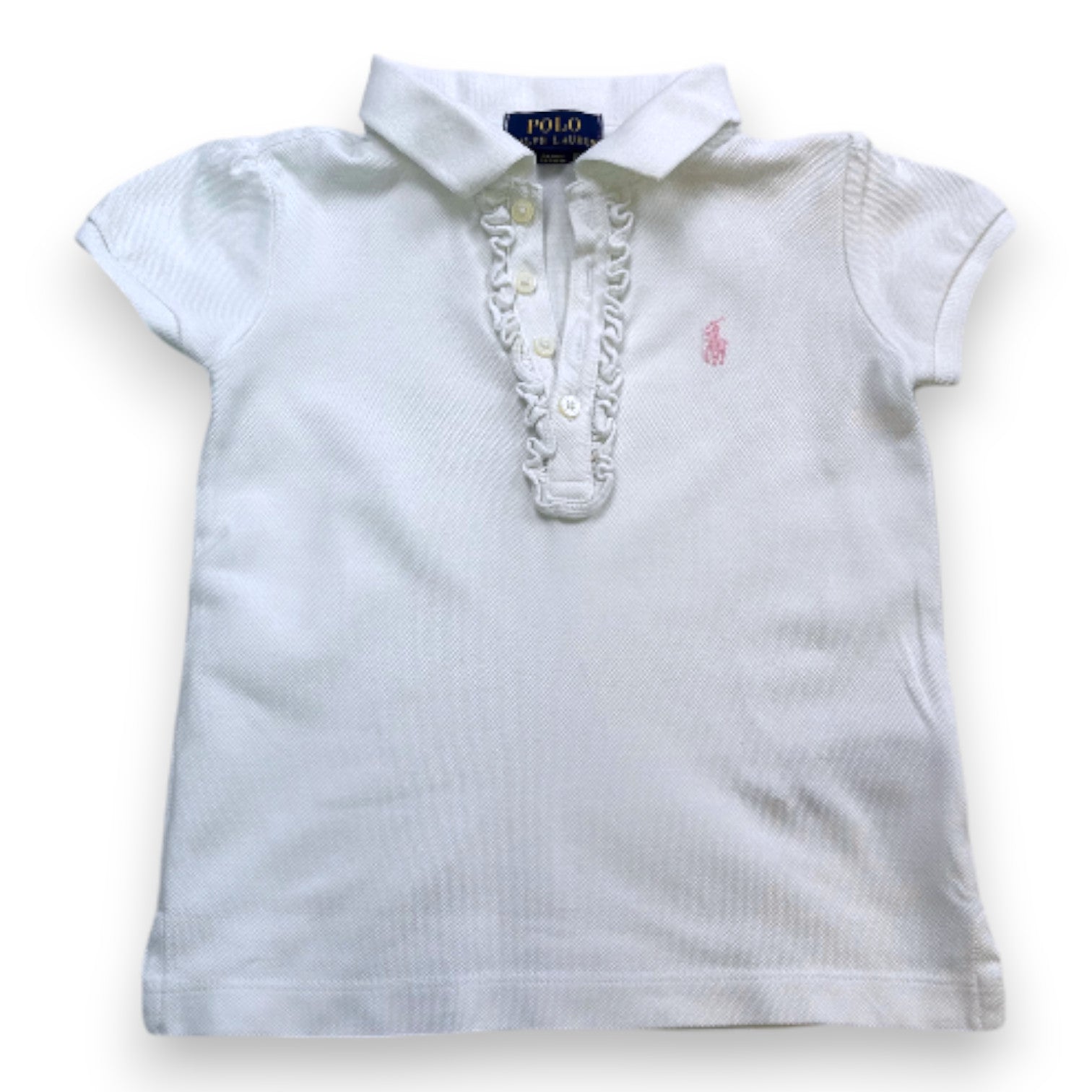 RALPH LAUREN - Polo blanc à manches longues - 3 ans