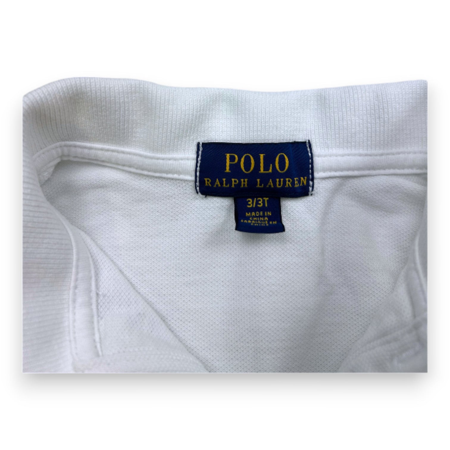 RALPH LAUREN - Polo blanc à manches longues - 3 ans