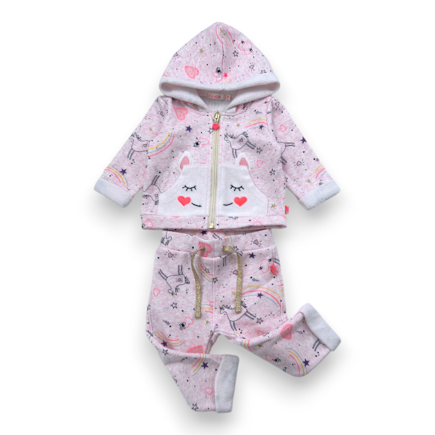 BILLIEBLUSH - Ensemble de jogging rose avec imprimés - 6 mois