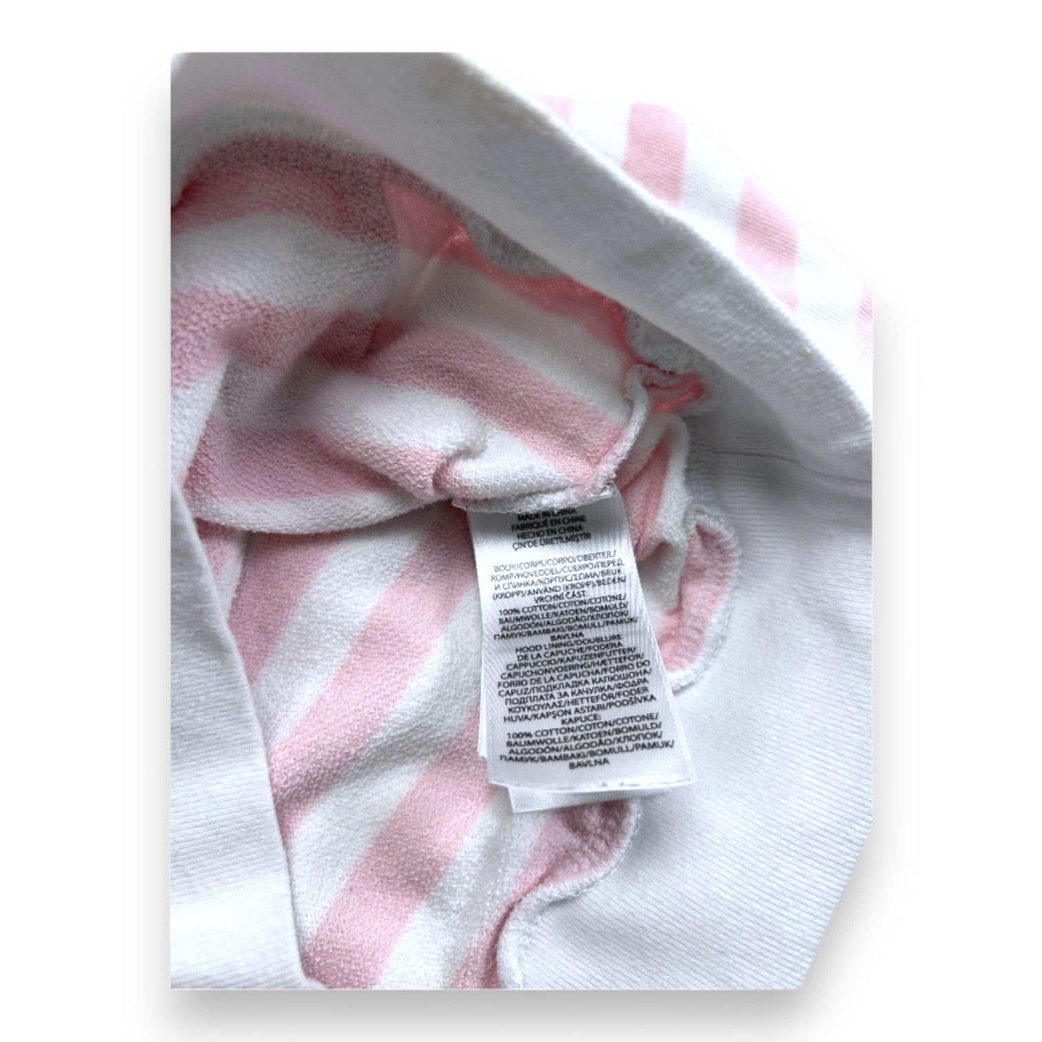 RALPH LAUREN - Sweat à capuche blanc et rose - 2 ans