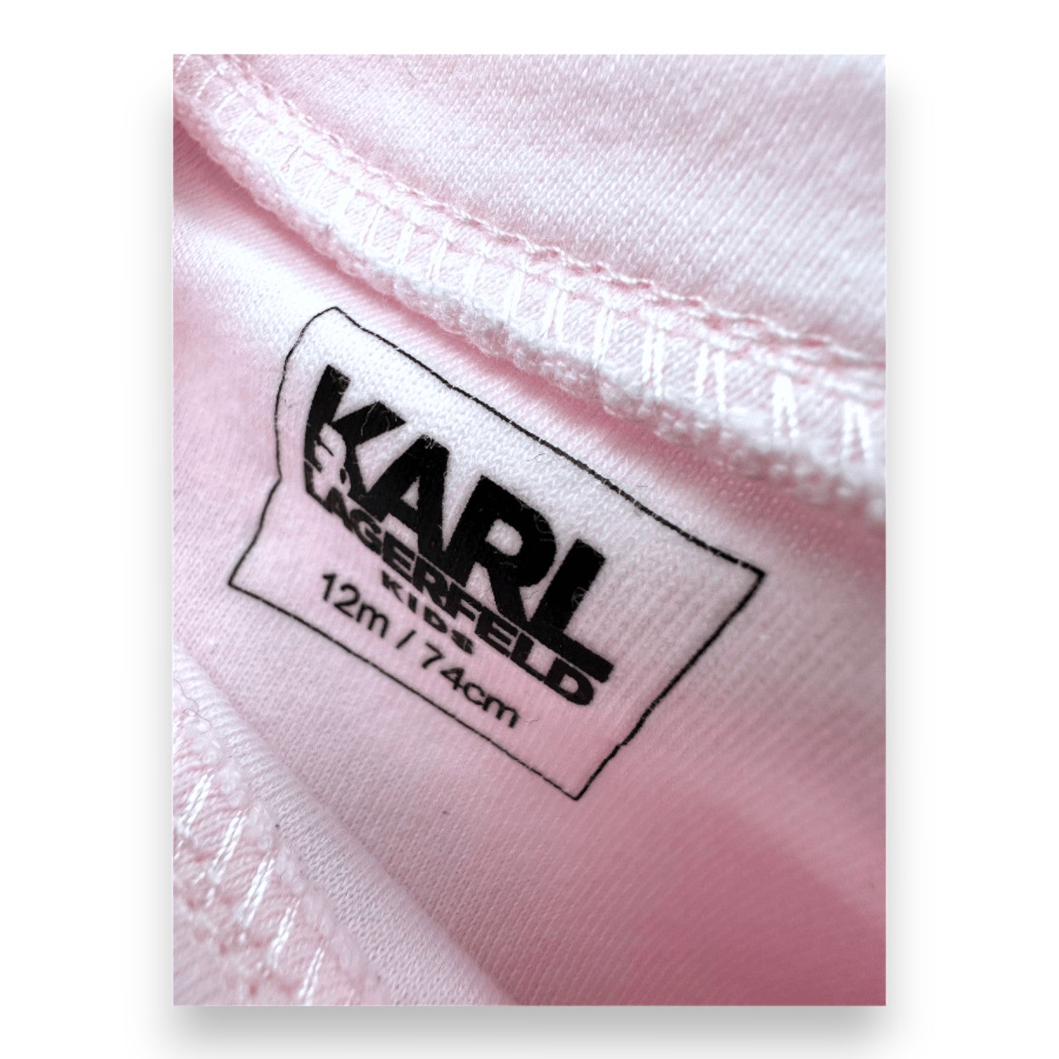 KARL LAGERFELD - Robe rose et blanche avec imprimés - 12 mois