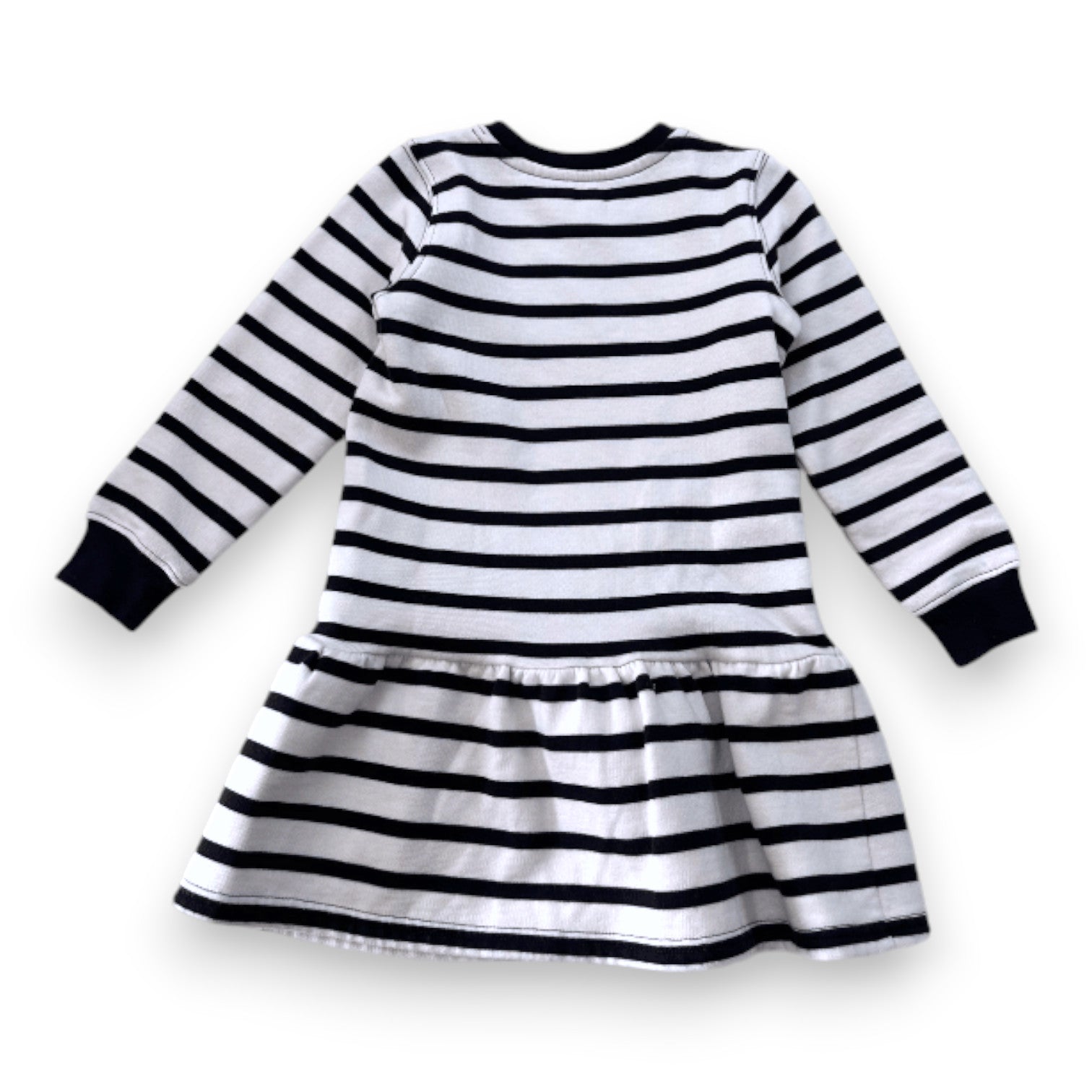 RALPH LAUREN - Robe blanche à rayures noires avec imprimé ours - 3 ans