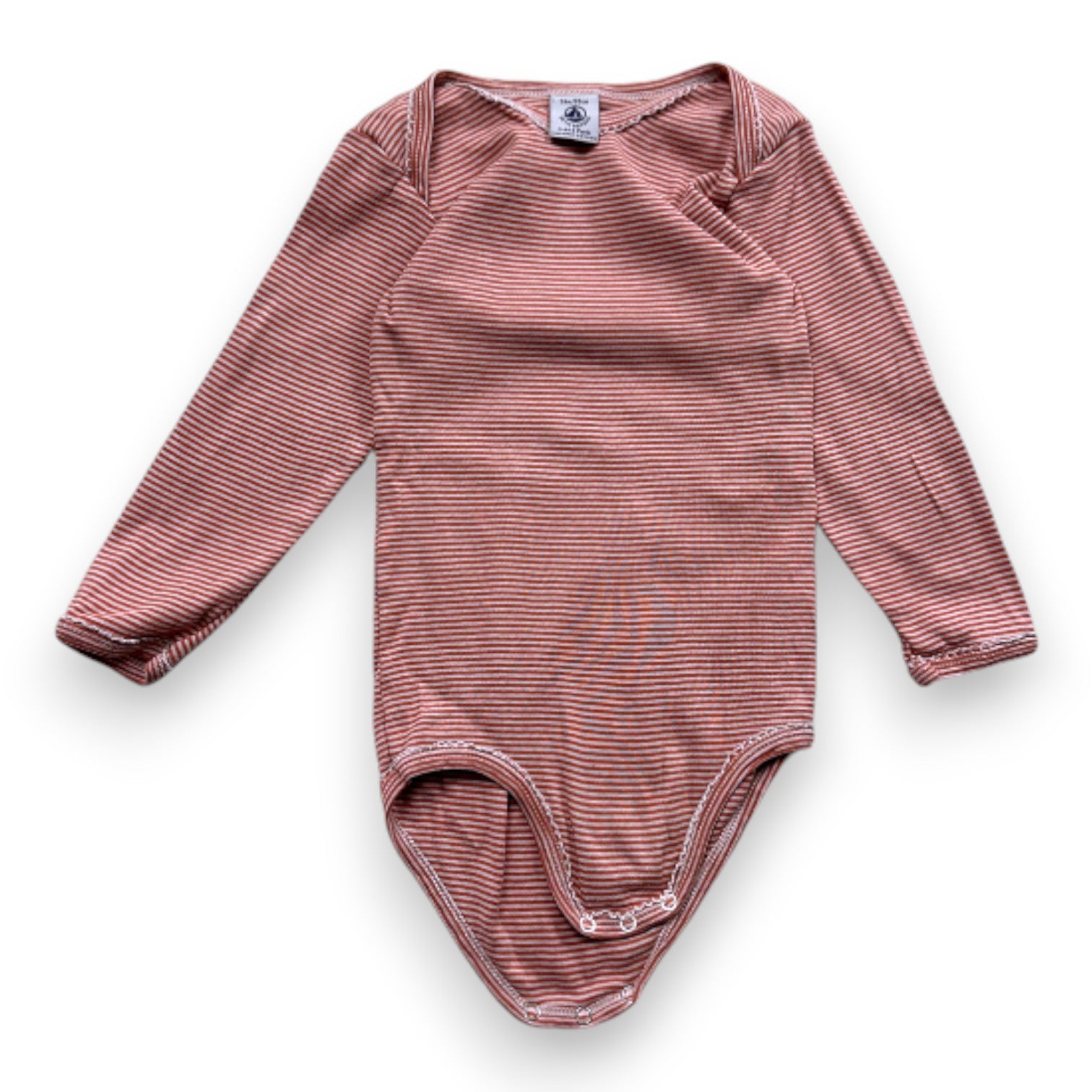 PETIT BATEAU - Body rose et blanc à rayures - 3 ans