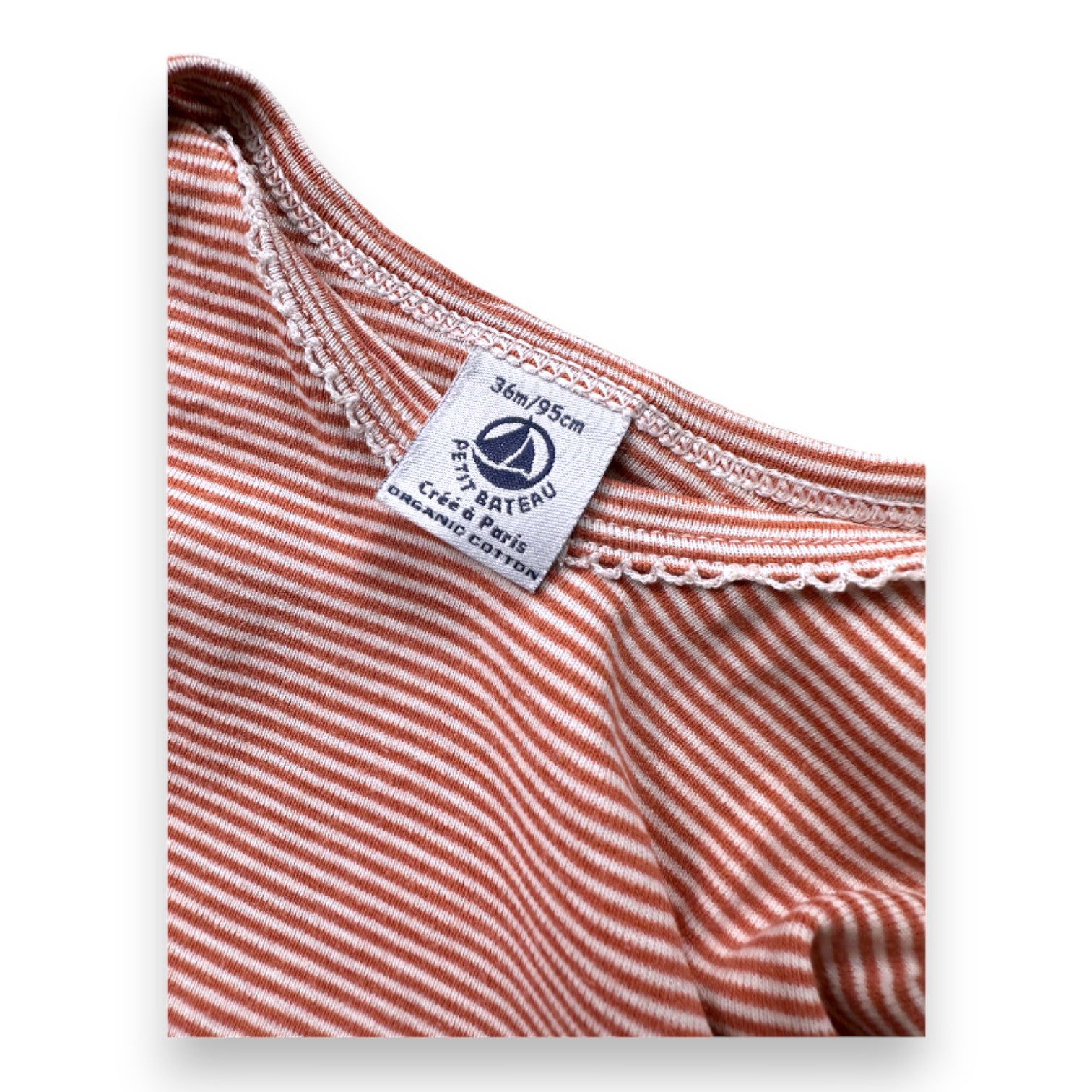 PETIT BATEAU - Body rose et blanc à rayures - 3 ans