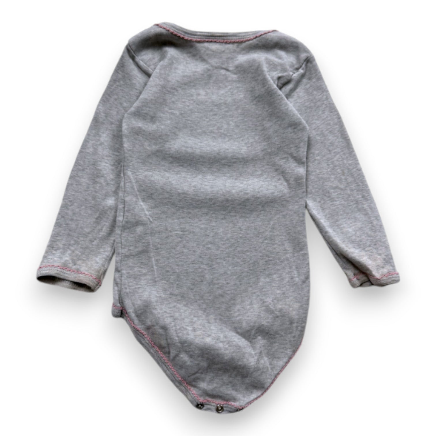 PETIT BATEAU - Body gris à manches longues - 2 ans