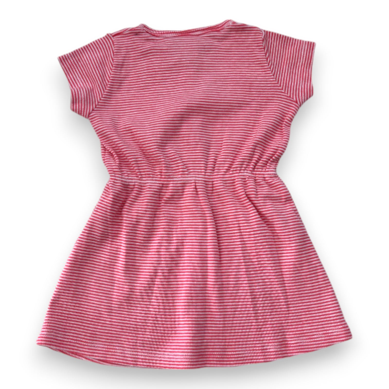 PETIT BATEAU - Robe rose et blanche à rayures - 6 mois