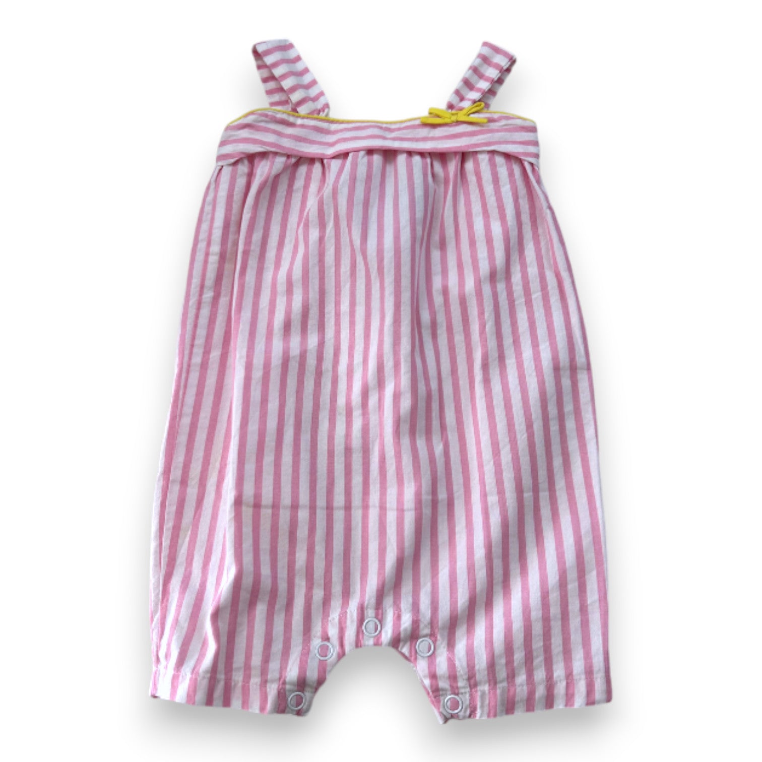 PETIT BATEAU - Combinaison rose et blanche à rayures - 6 mois