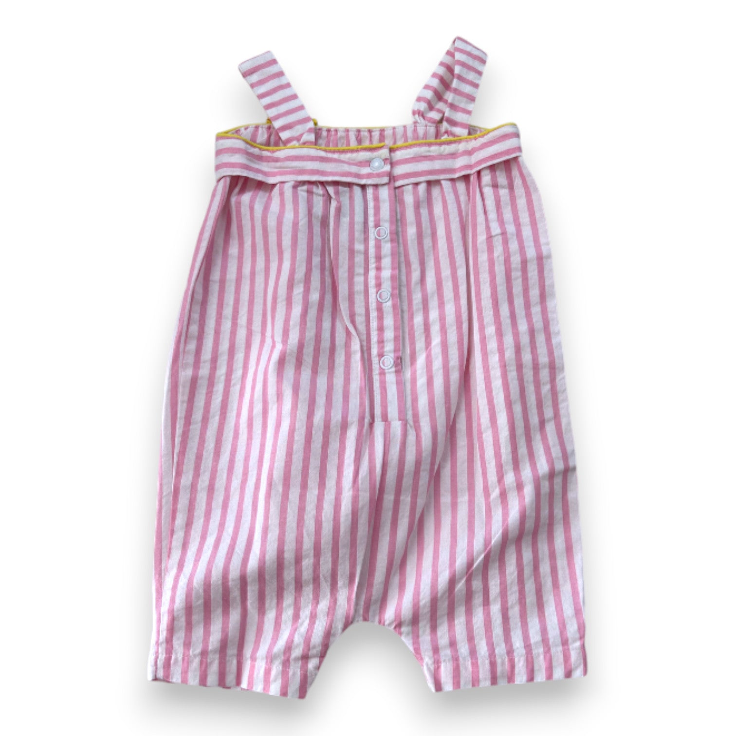 PETIT BATEAU - Combinaison rose et blanche à rayures - 6 mois