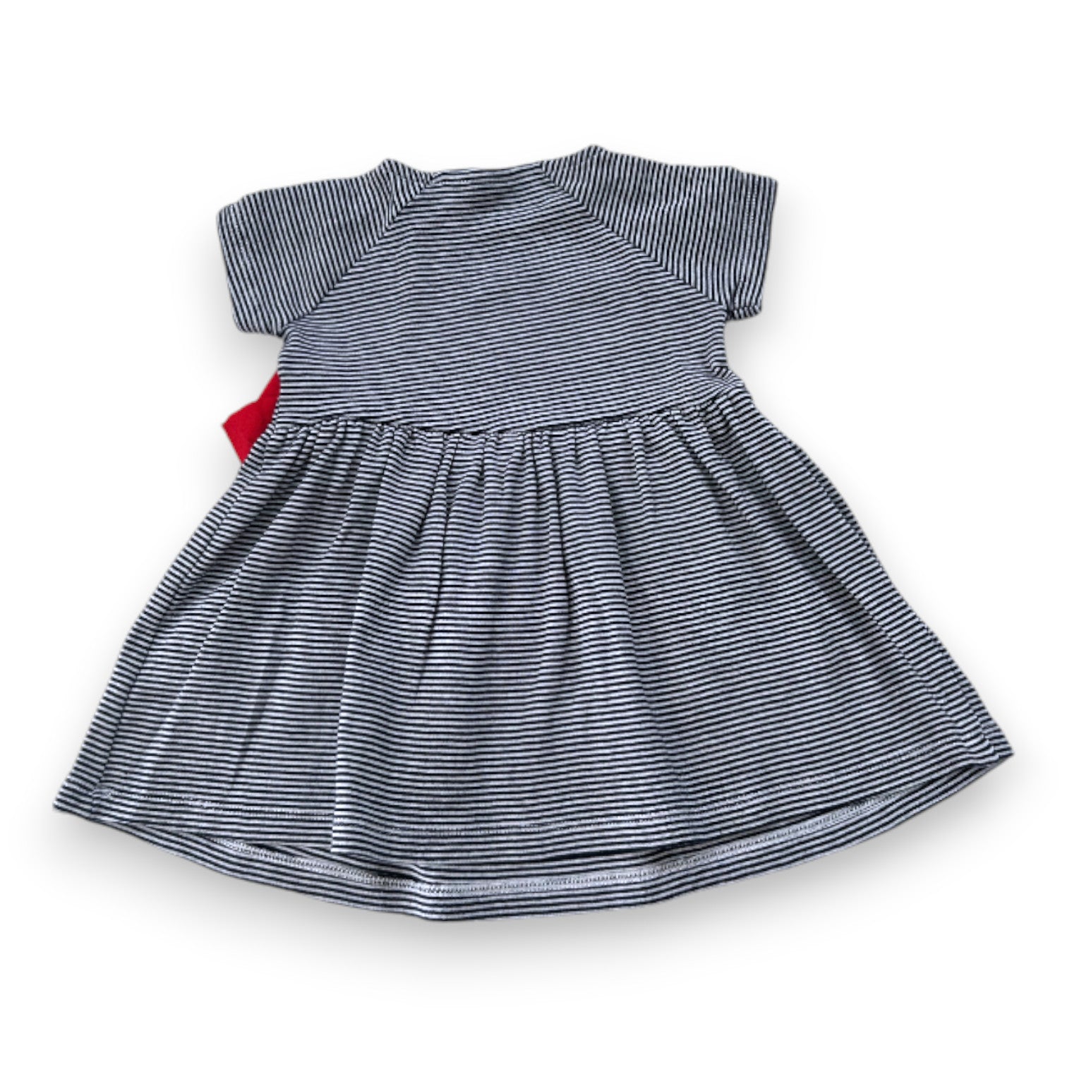 PETIT BATEAU - Robe bleue et balnche à rayures - 6 mois