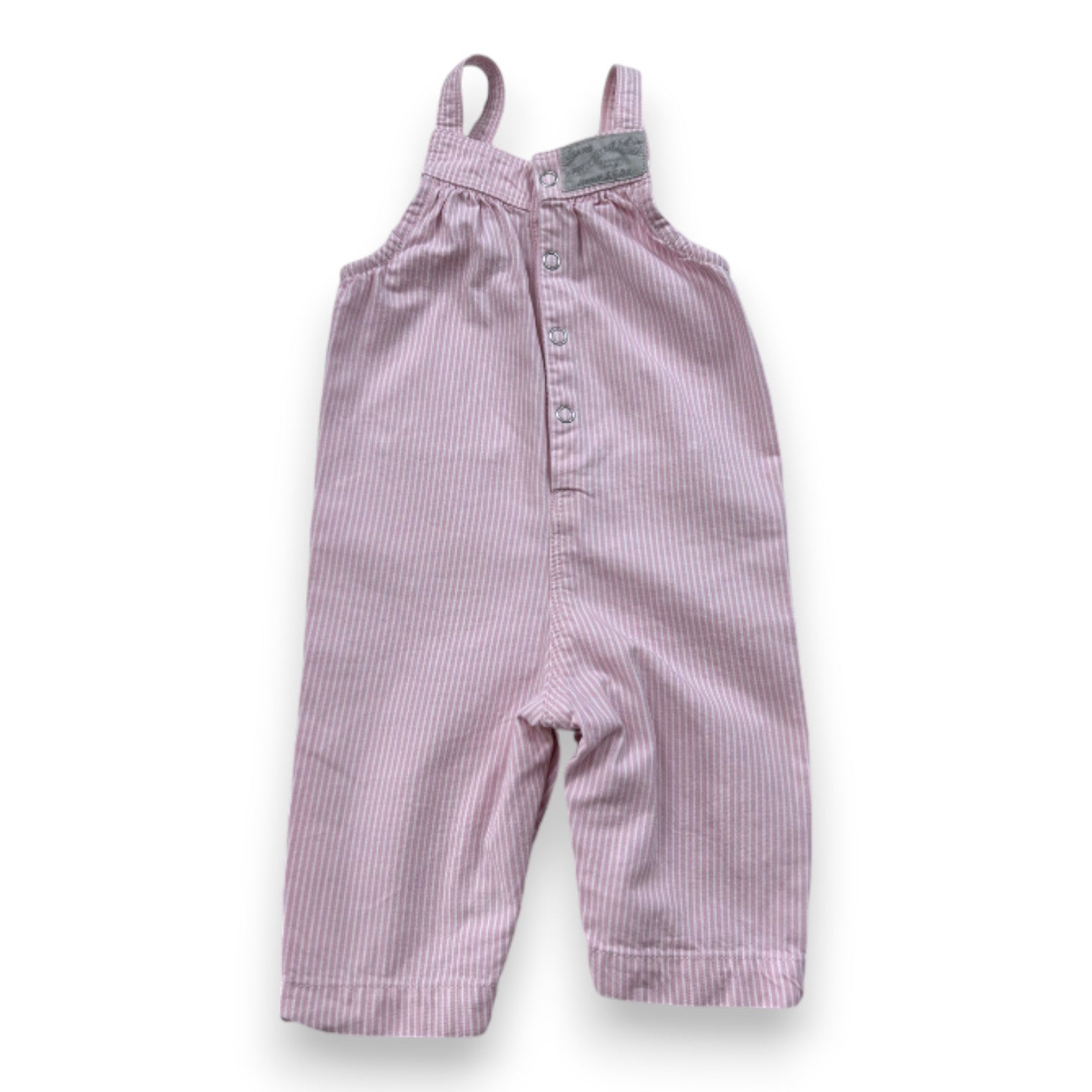 PETIT BATEAU - Salopette rose et blanche à rayures - 3 mois