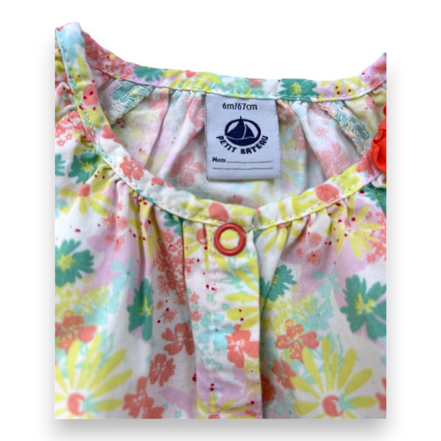 PETIT BATEAU - Ensemble blouse et bloomer à fleurs - 6 mois