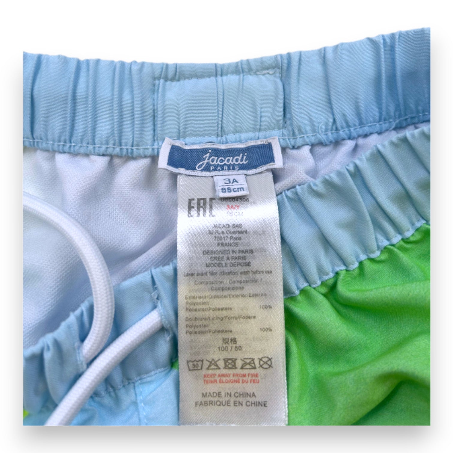 JACADI - Short de bain bleu à motifs - 3 ans