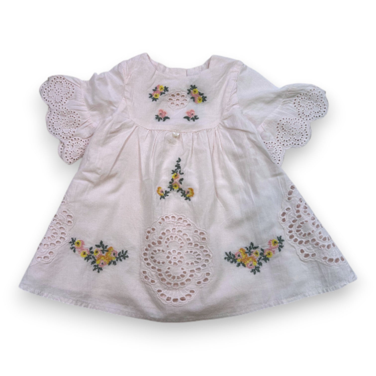 TARTINE & CHOCOLAT - Robe rose avec broderies - 3 mois