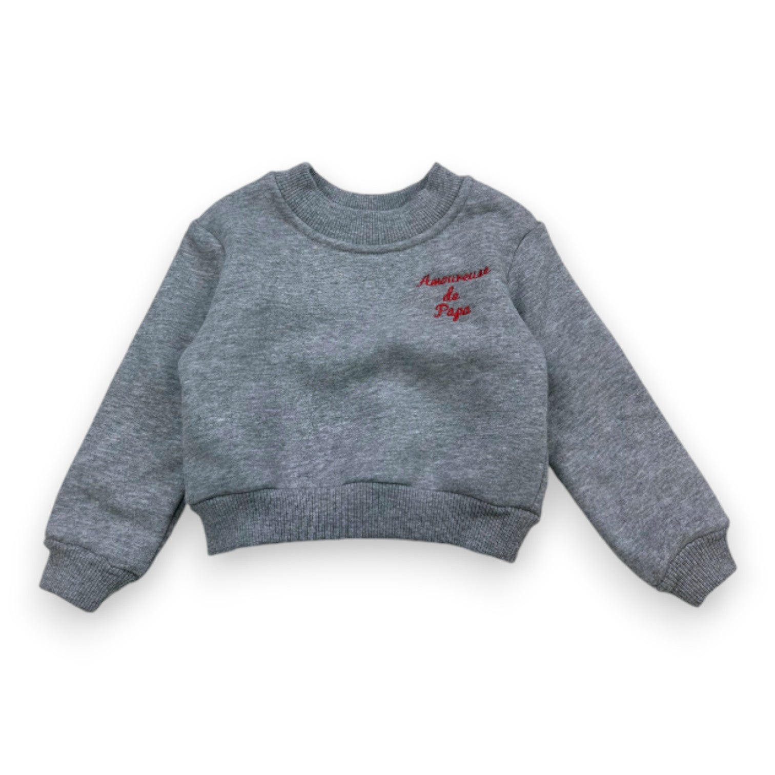 MAISON PIOLINE - Sweat gris avec broderies - 6 mois