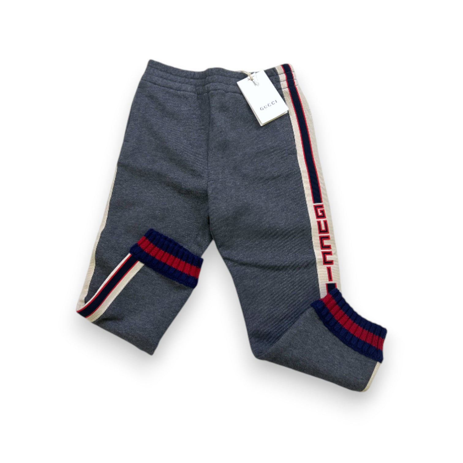 GUCCI - Pantalon gris avec bandes sur le coté neuf - 4 ans